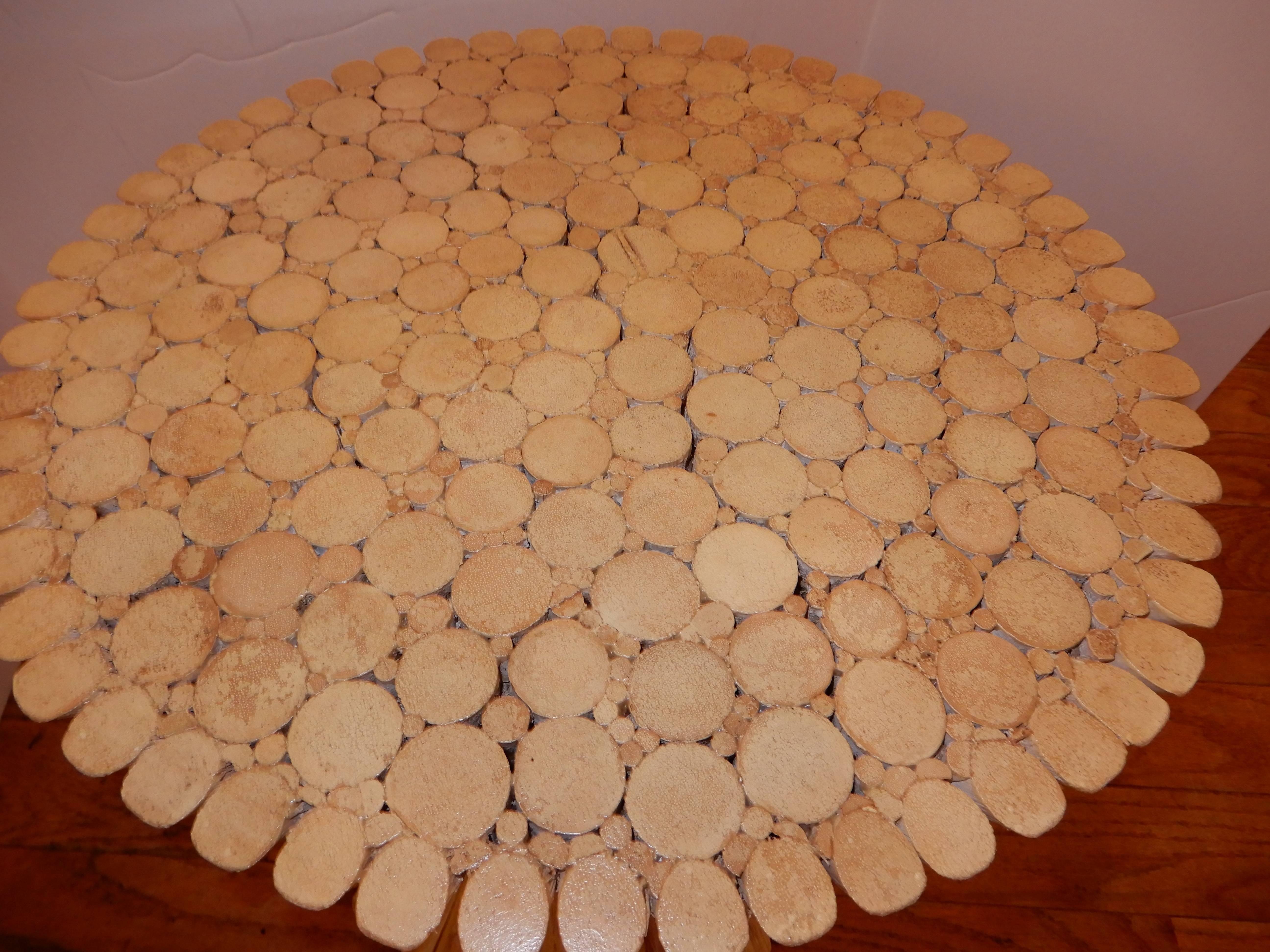 Pair of  McGuire Wheat end tables 1960s. Beautiful condition,can also be used as as stools.