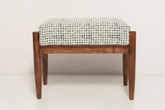 Pair of Mid Century White and Aqua Vintage Stools, Edmund Homa, 1960s