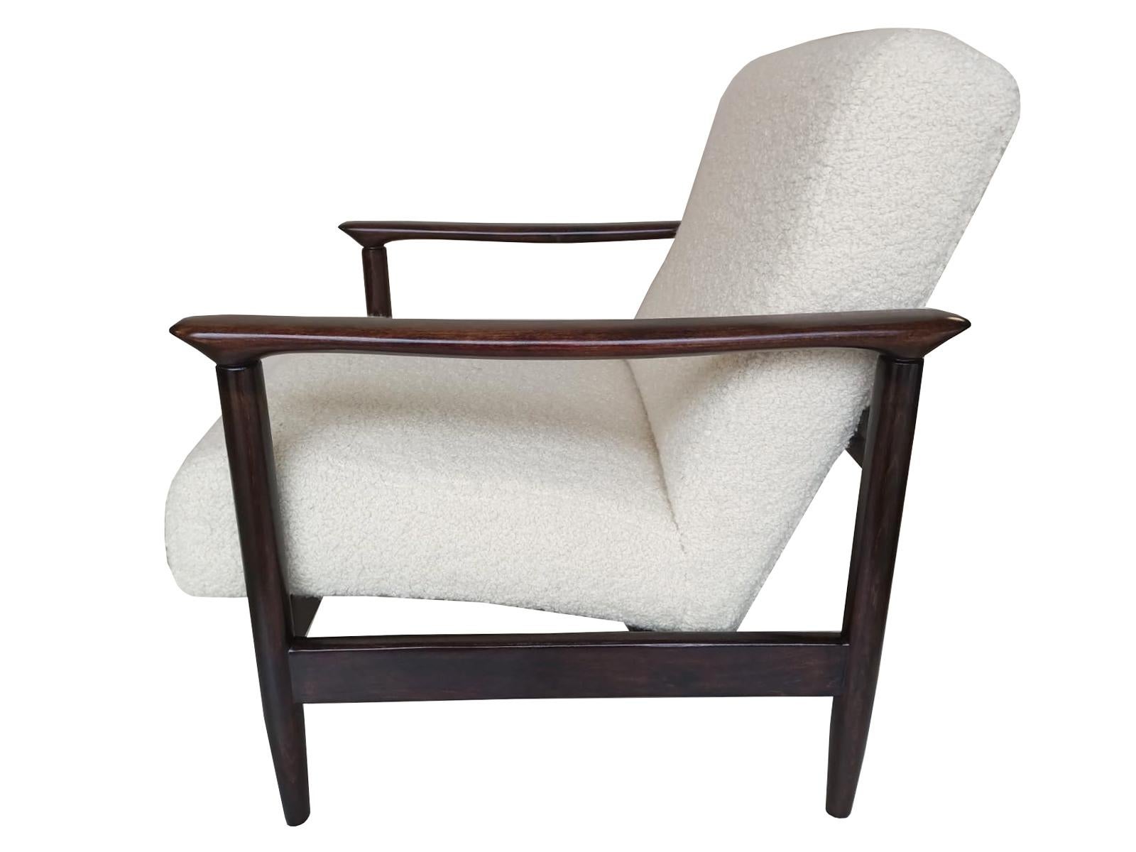 Pareja de sillones de boucle blanco de mediados de siglo, GFM 142, Edmund Homa, Europa, años 60 en venta 2