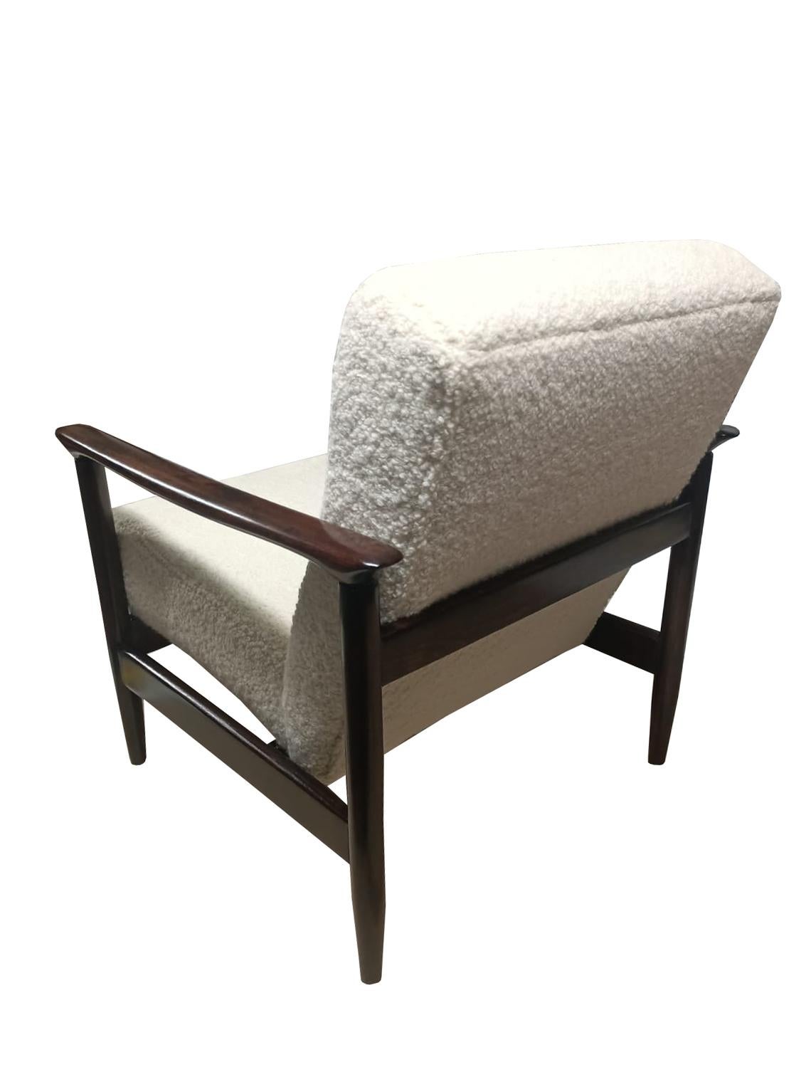 Pareja de sillones de boucle blanco de mediados de siglo, GFM 142, Edmund Homa, Europa, años 60 Moderno de mediados de siglo en venta