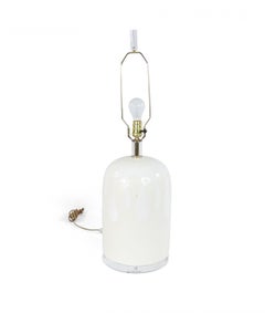 Paire de lampes de table en céramique blanche du Mid-Century avec design en goutte d'eau