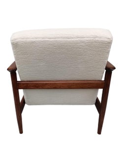 Pair of Mid-Century White Chenille Armchairs, GFM 142 Edmund Homa, Europe, 1960s