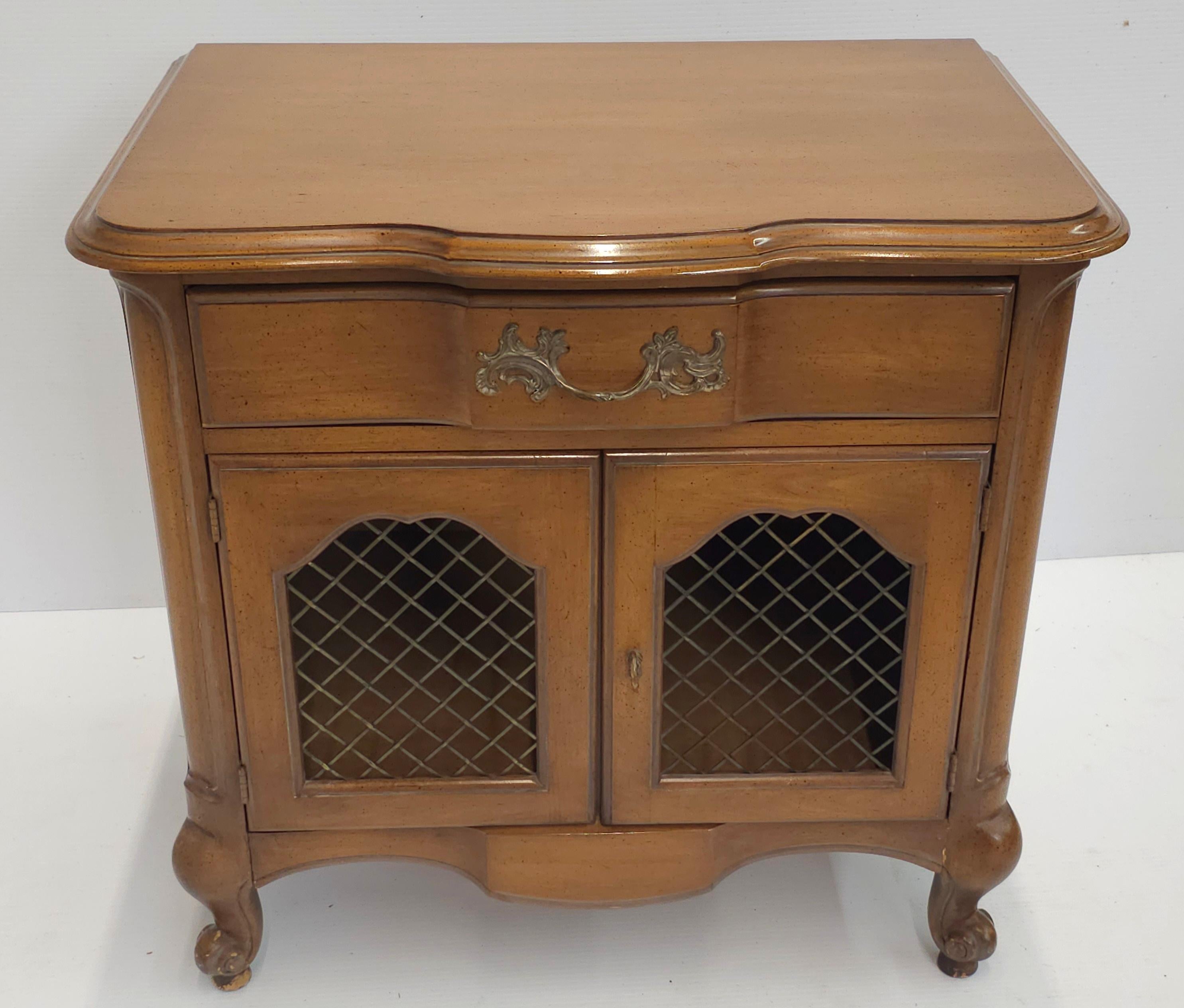 Pair of Mid-Century White Furniture Co. Provincial Walnut  Bedside Tables For Sale 2