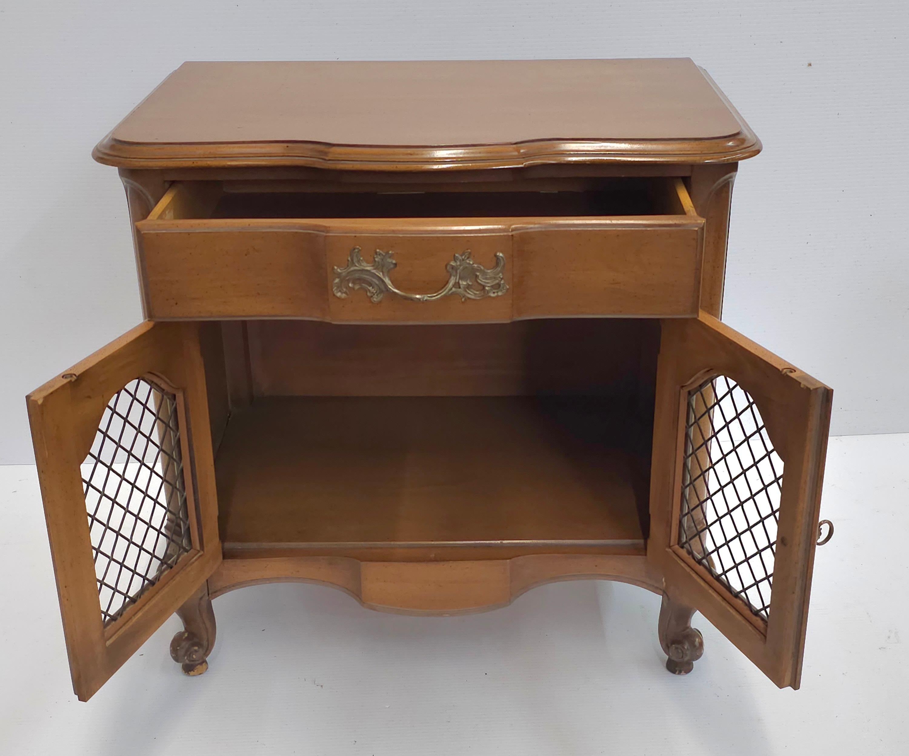 Pair of Mid-Century White Furniture Co. Provincial Walnut  Bedside Tables For Sale 3