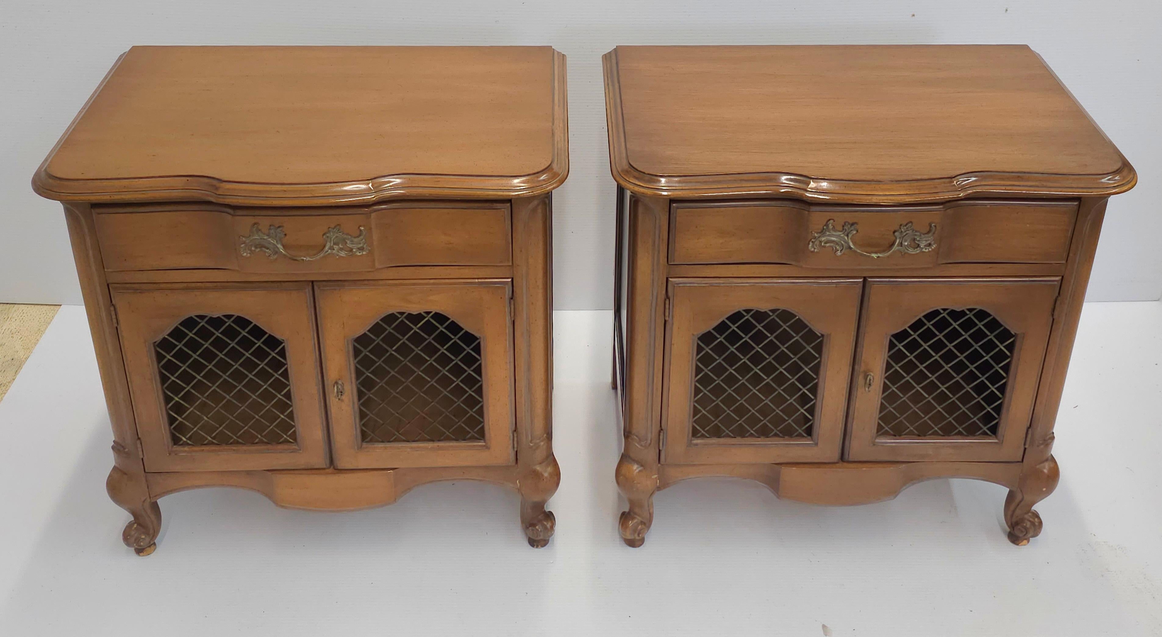 Other Pair of Mid-Century White Furniture Co. Provincial Walnut  Bedside Tables For Sale