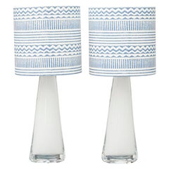Pair of Mid-Century White Glass Table Lamps by Carl Fagerlund for Orrefors
