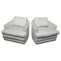 Vintage Pair of Mid-Century White Lounge Chairs