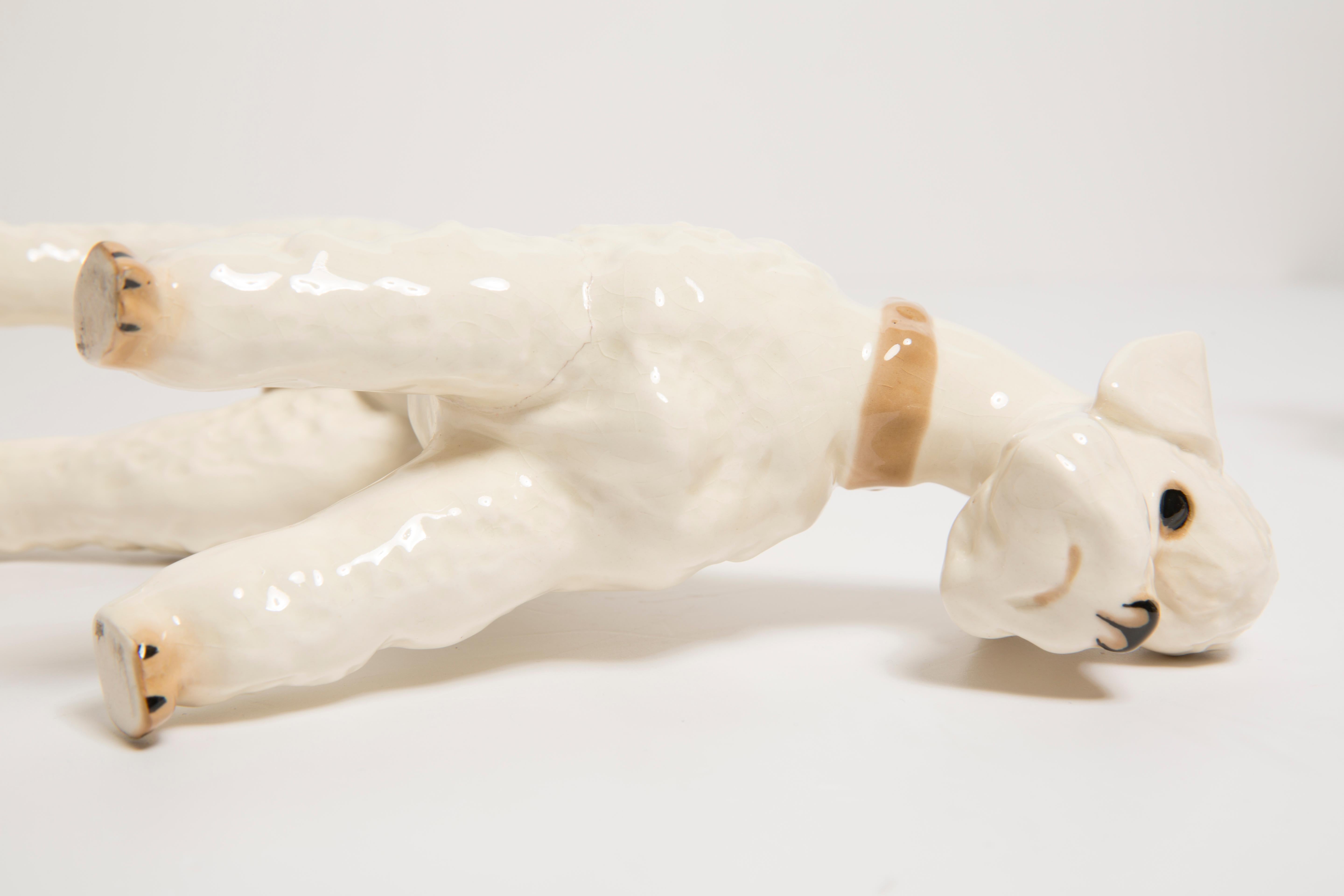 Pair of Mid Century White Poodle Dogs Sculptures, Italy, 1960s For Sale 2