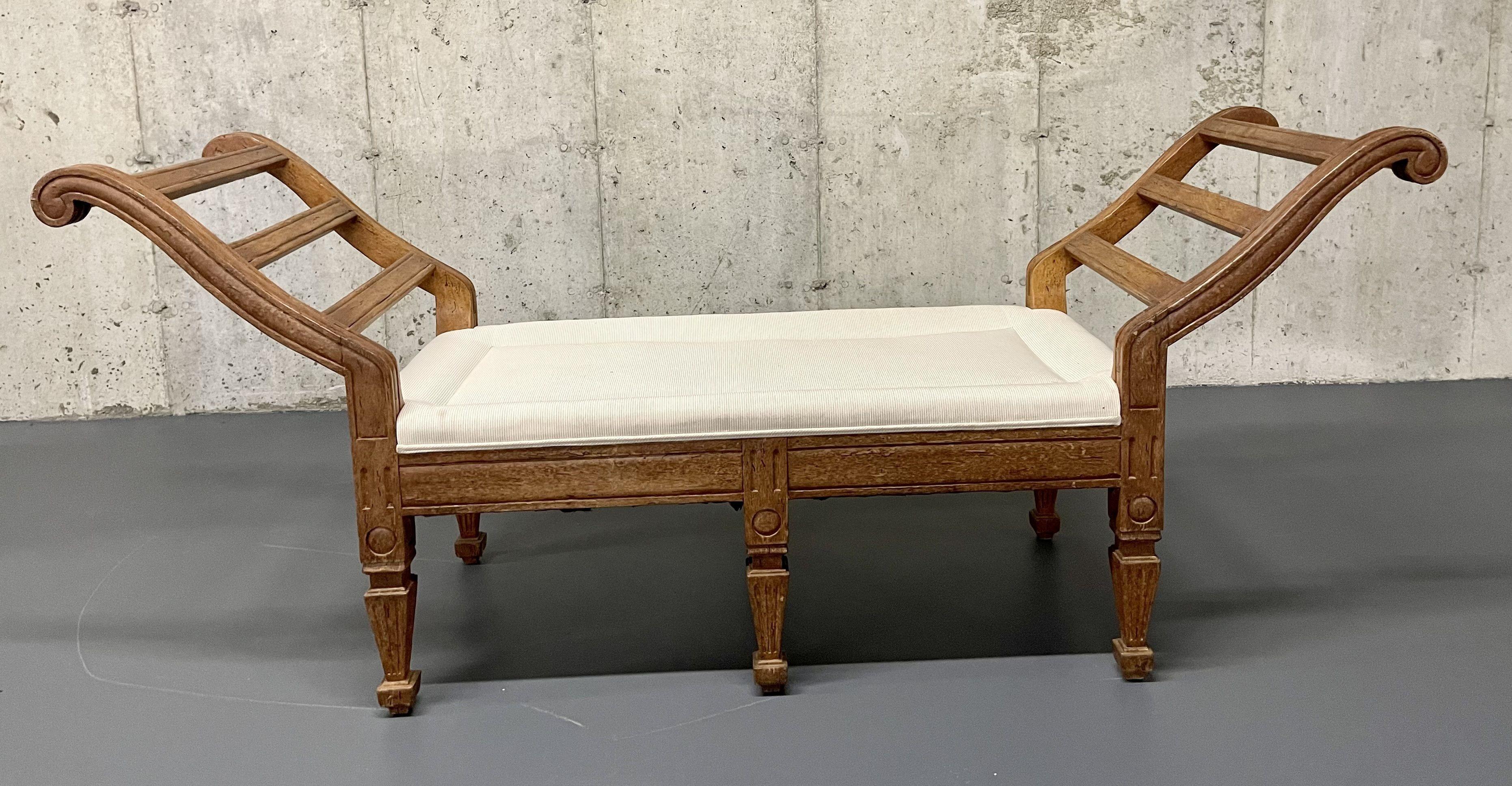 Pair of Mid Century Window Benches, Daybeds, Custom Upholstery, Pillows For Sale 5