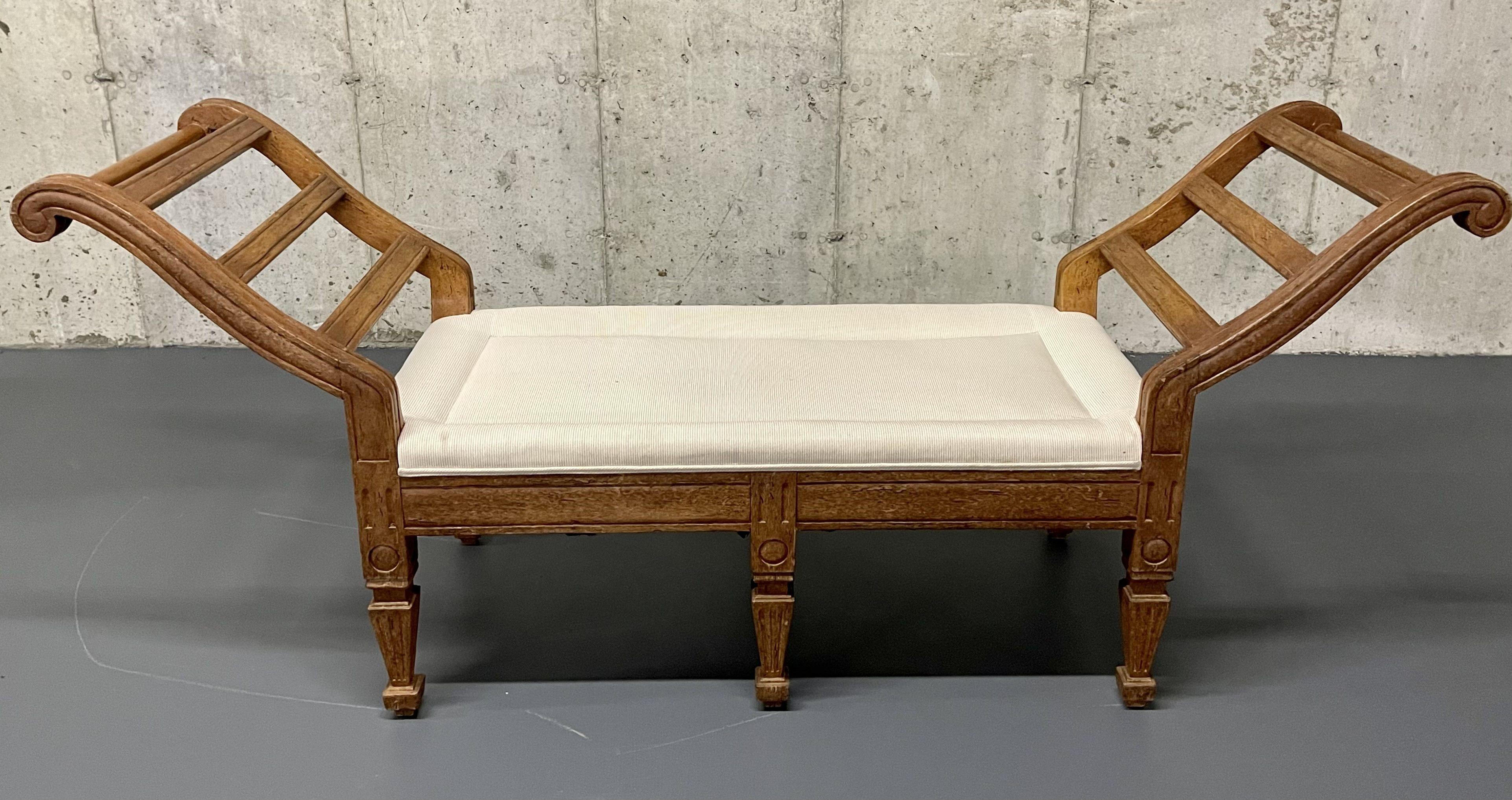 Pair of Mid Century Window Benches, Daybeds, Custom Upholstery, Pillows For Sale 3