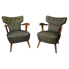 Pair of mid century wingback armchairs, Czechoslovakia, circa 1940´s