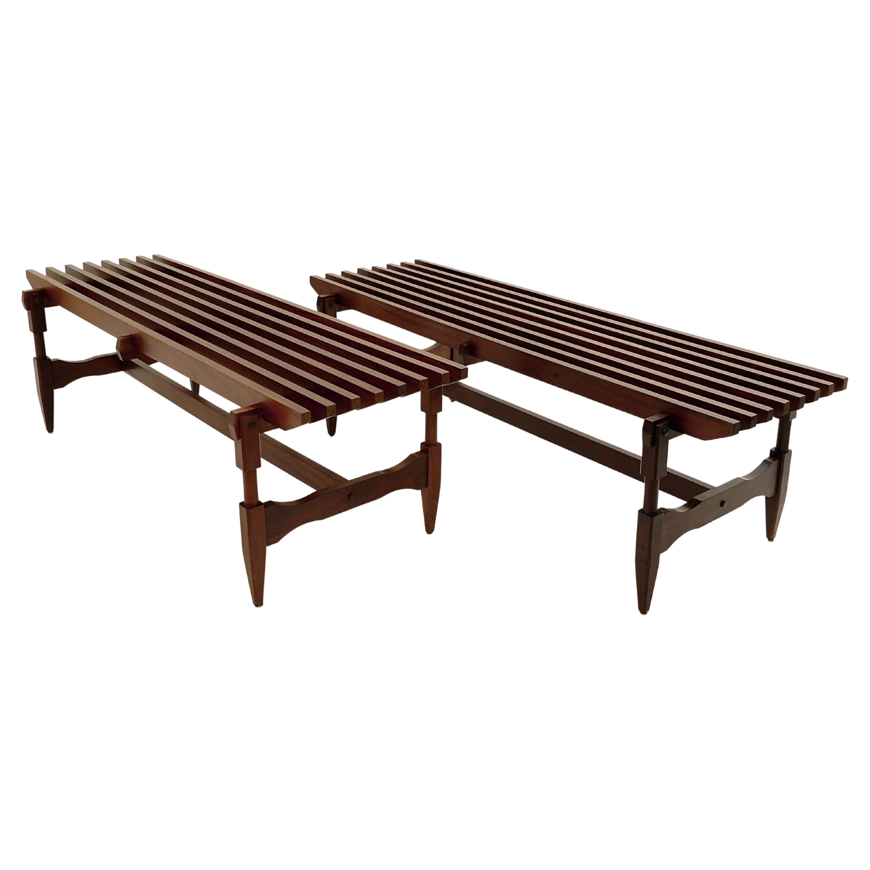 Pair of Mid-century wood Bench by Ico & Luisa Parisi - 1950s For Sale