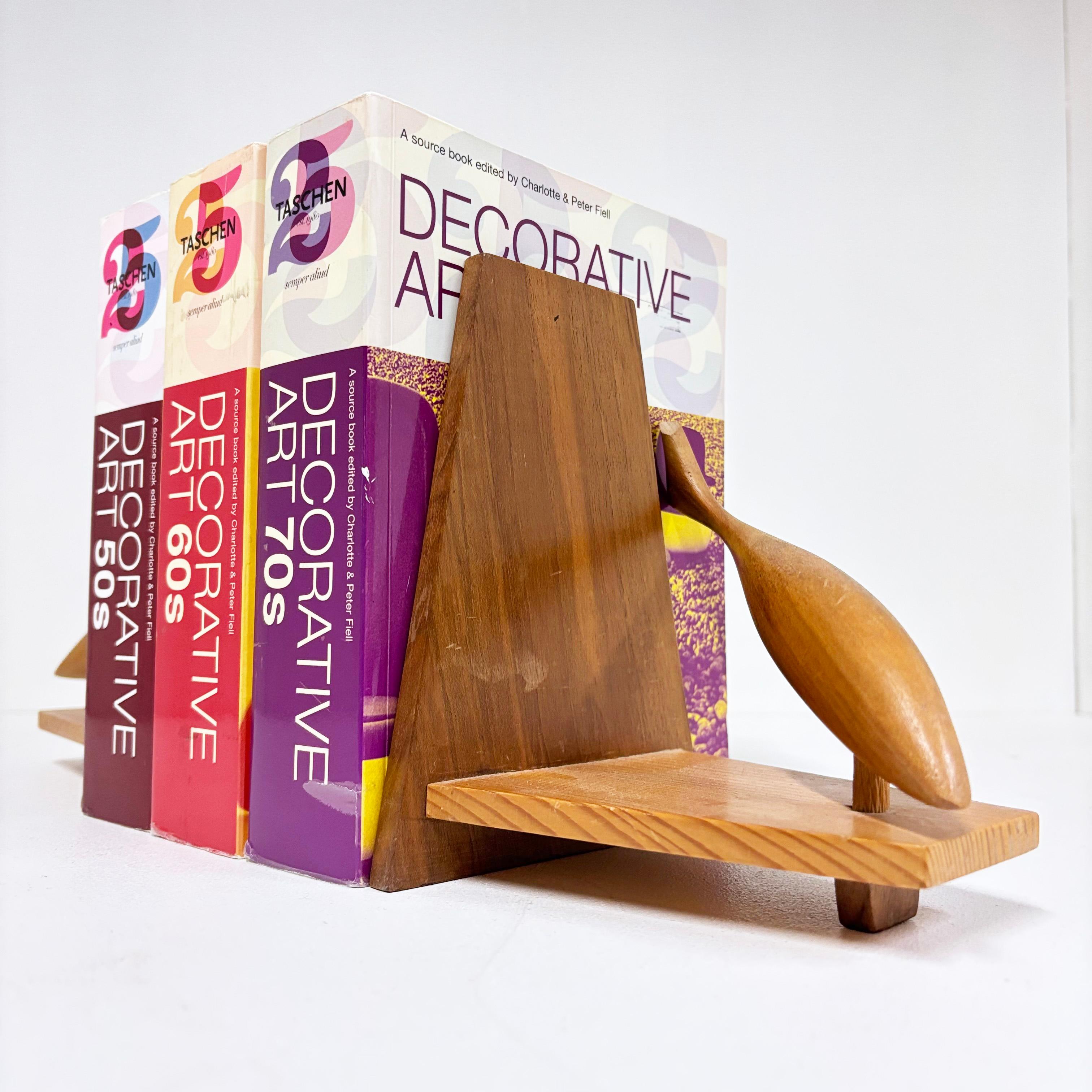 Pair of Mid Century wooden Bookends For Sale 4