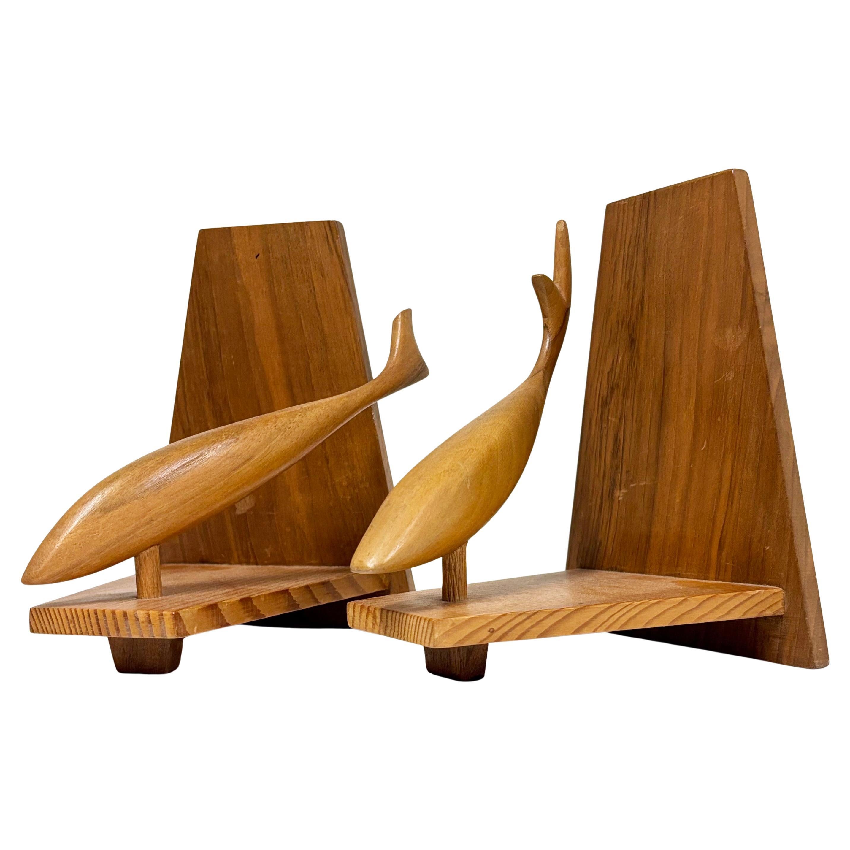 Pair of Mid Century wooden Bookends For Sale 5