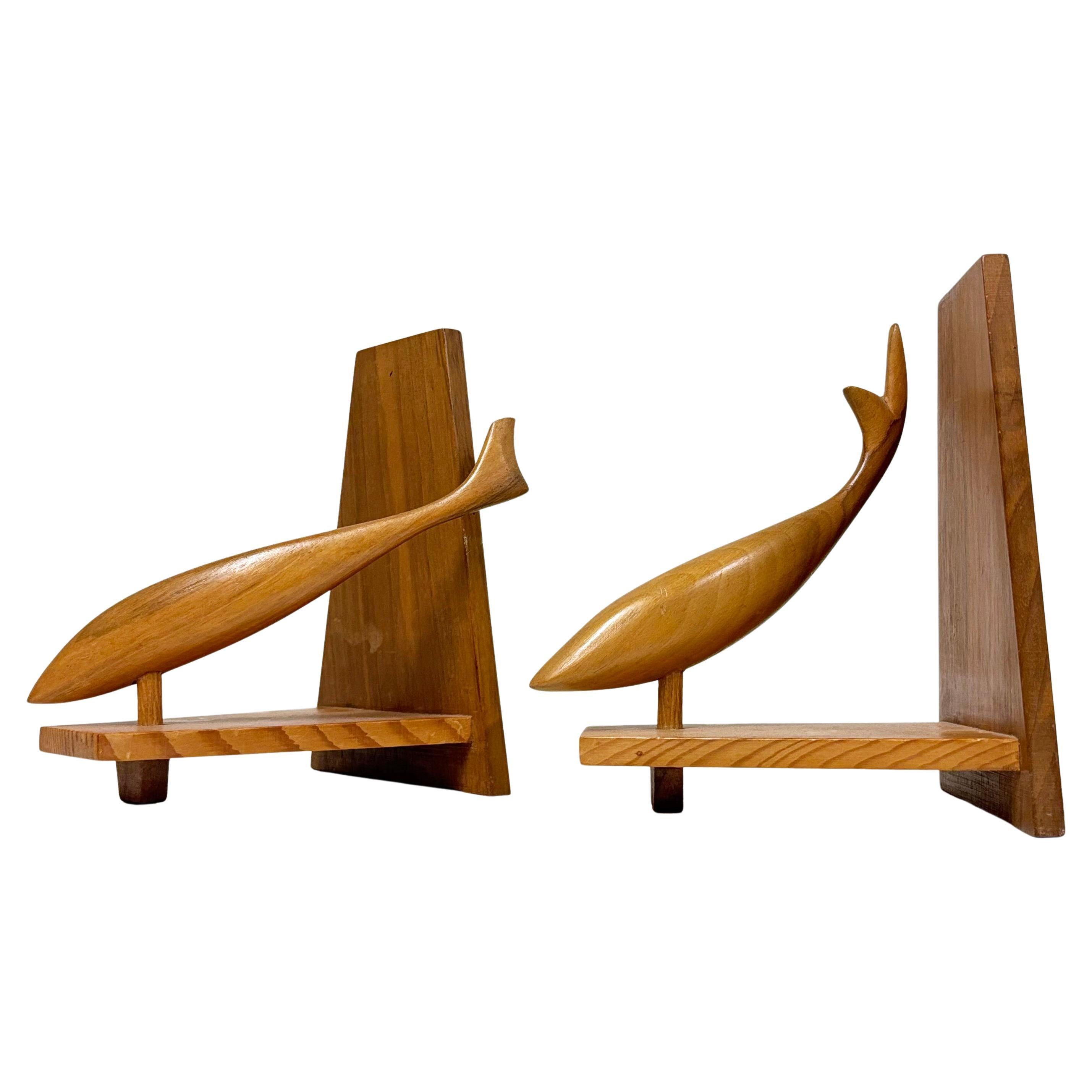 Pair of Mid Century wooden Bookends