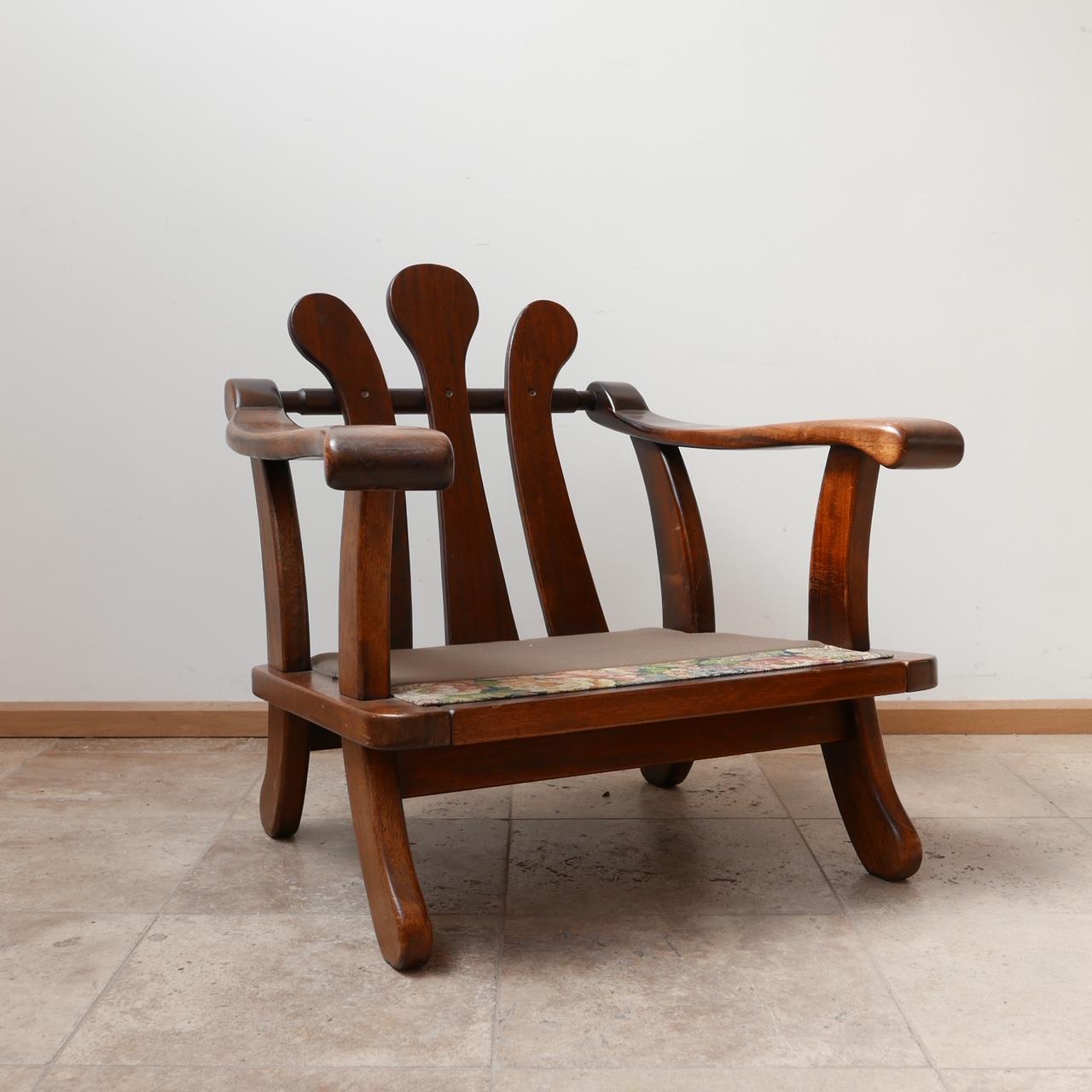 Pair of Mid-Century Wooden Dutch Armchairs 7