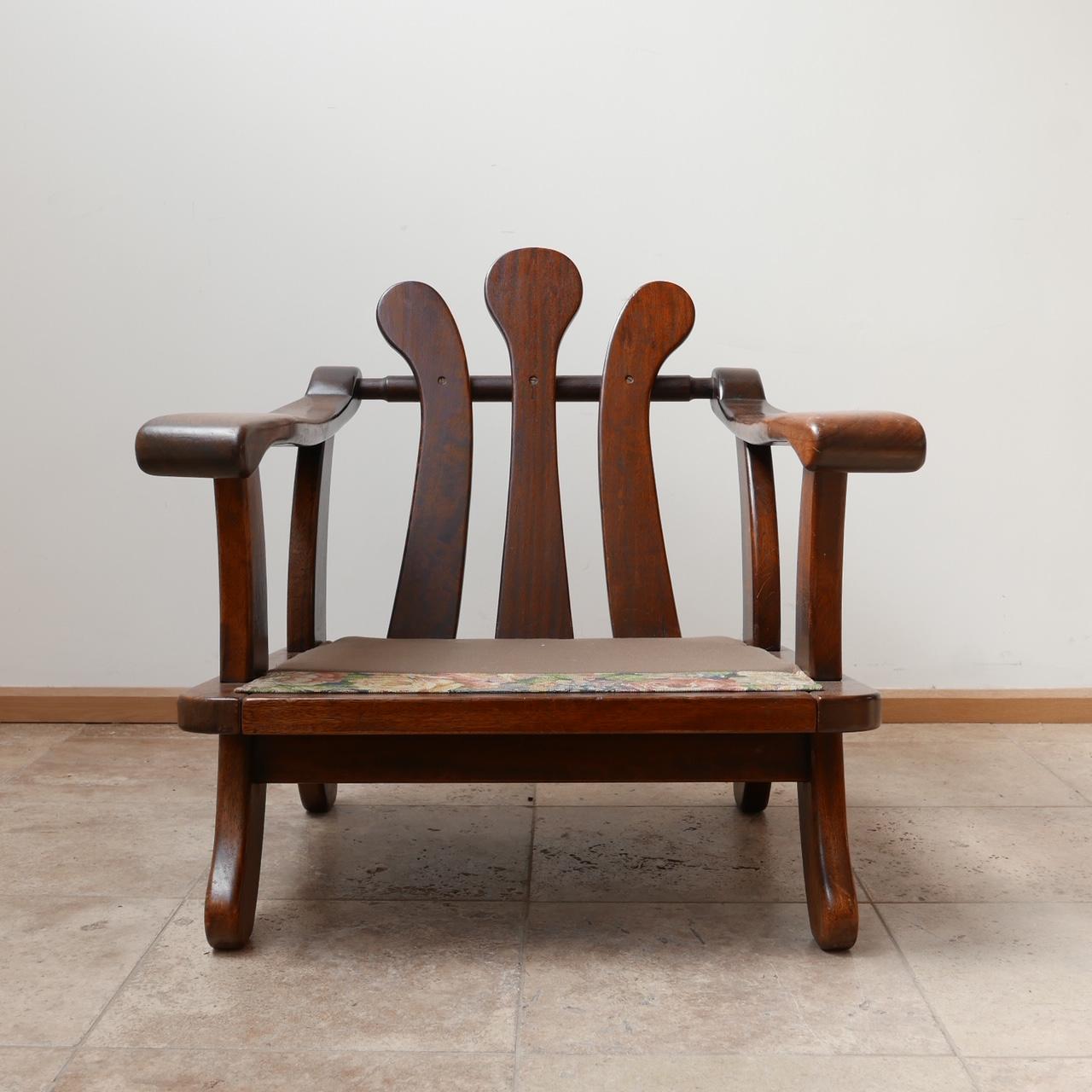 Pair of Mid-Century Wooden Dutch Armchairs 11