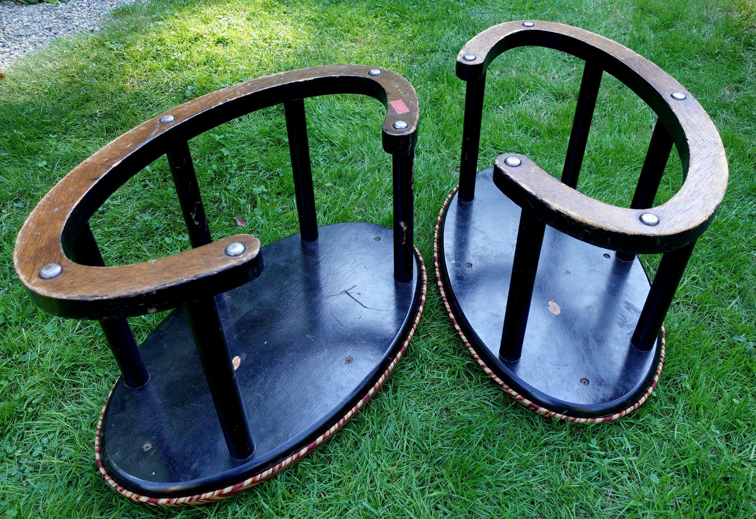 20th Century Pair of Mid-Century Wooden Stools For Sale