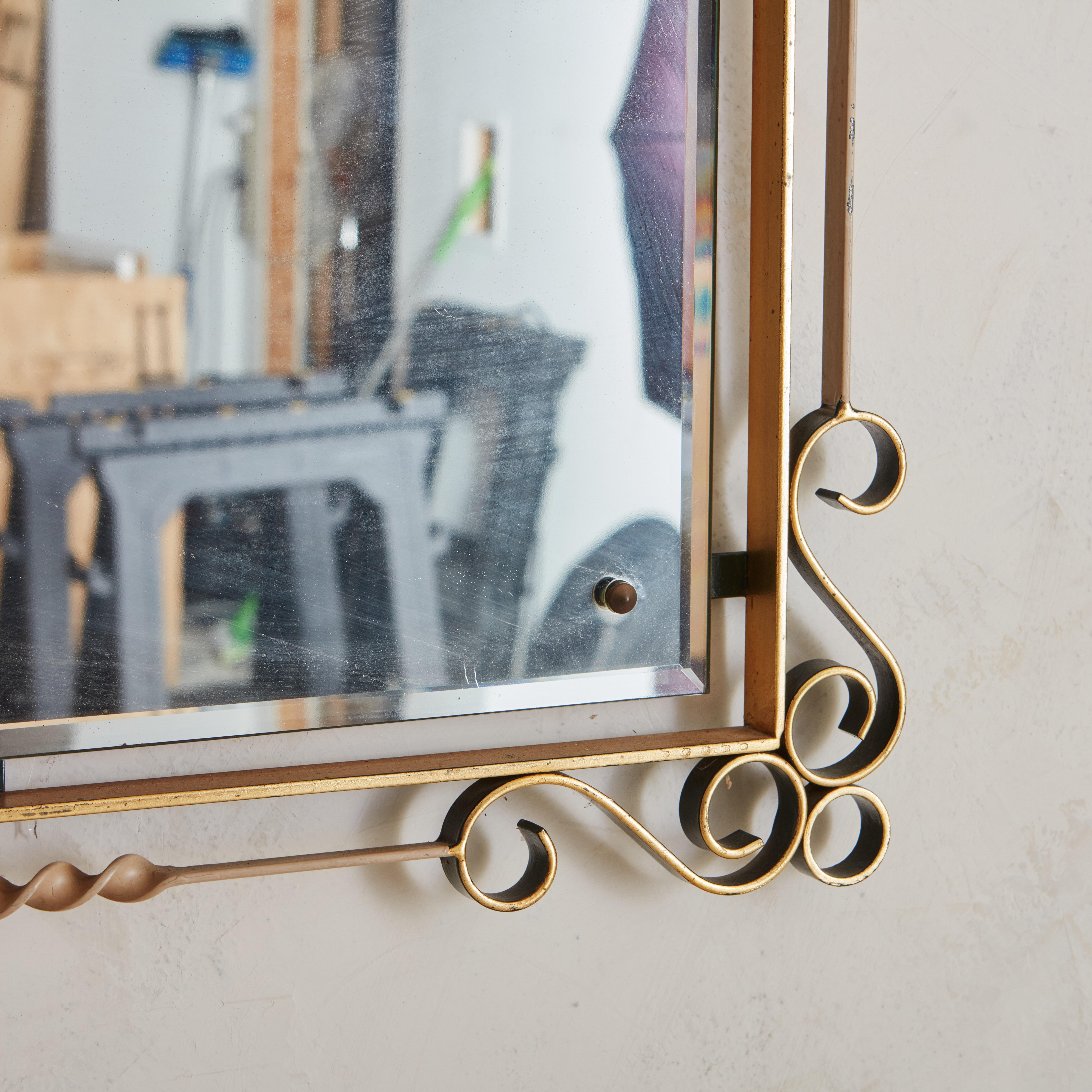 Pair of Mid Century Wrought Iron Mirrors, 1950s In Good Condition In Chicago, IL