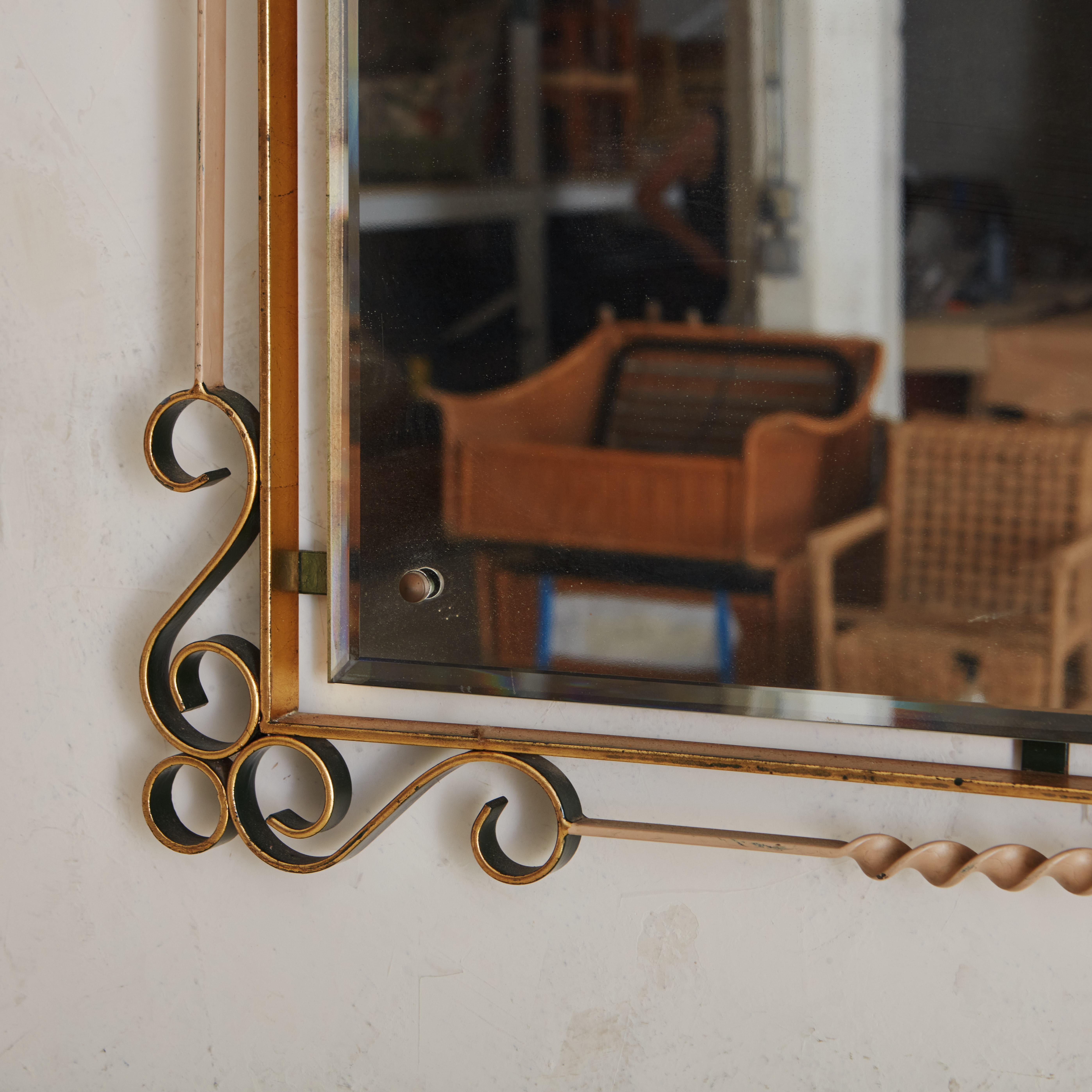 Mid-20th Century Pair of Mid Century Wrought Iron Mirrors, 1950s