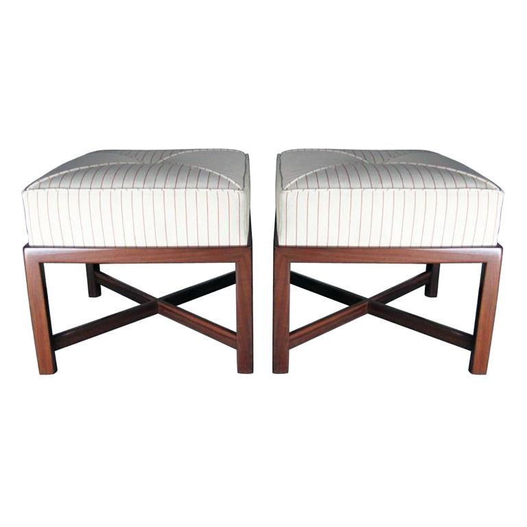Pair of Mid Century XBase Stools or Ottomans For Sale at 1stDibs