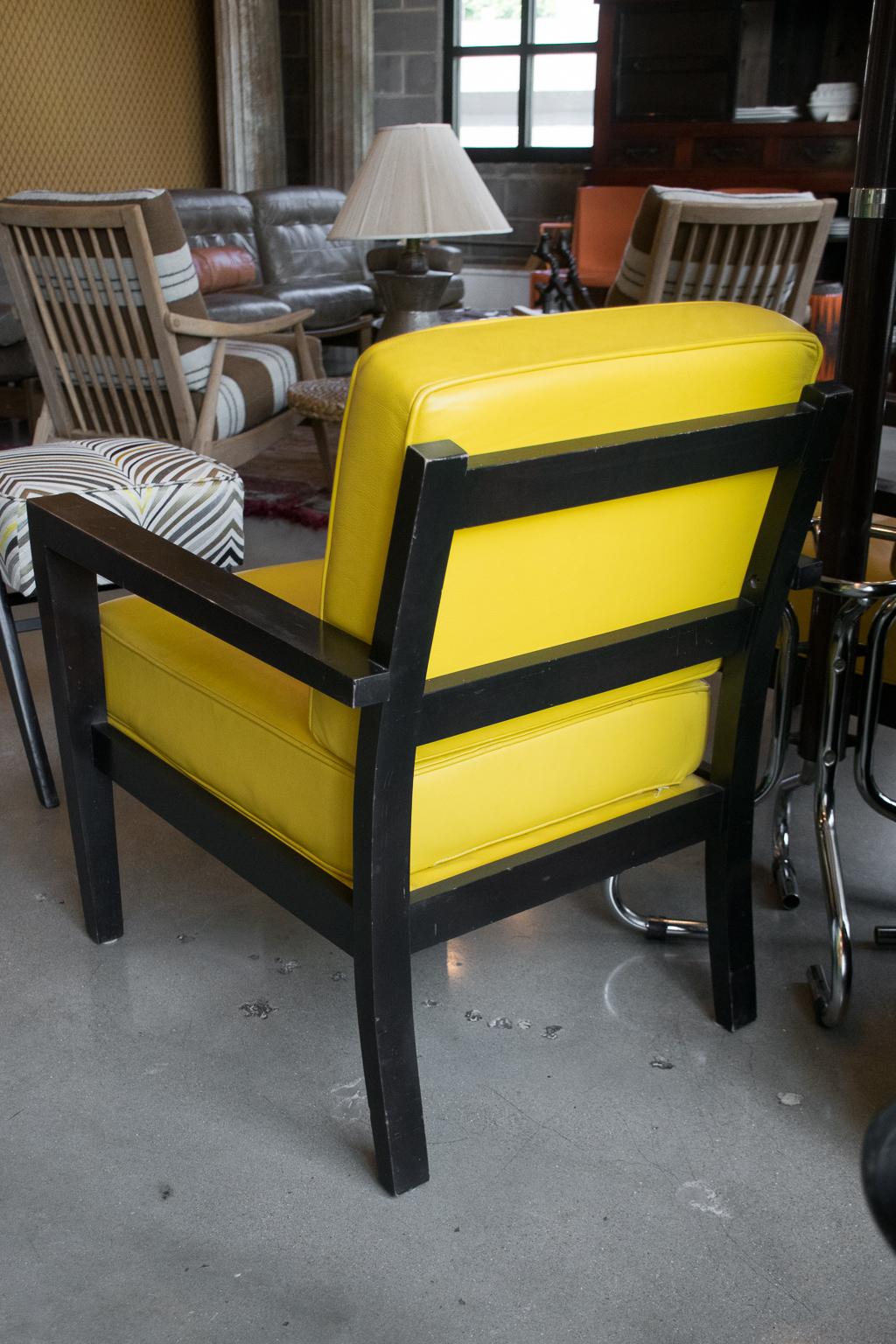 yellow leather chairs for sale