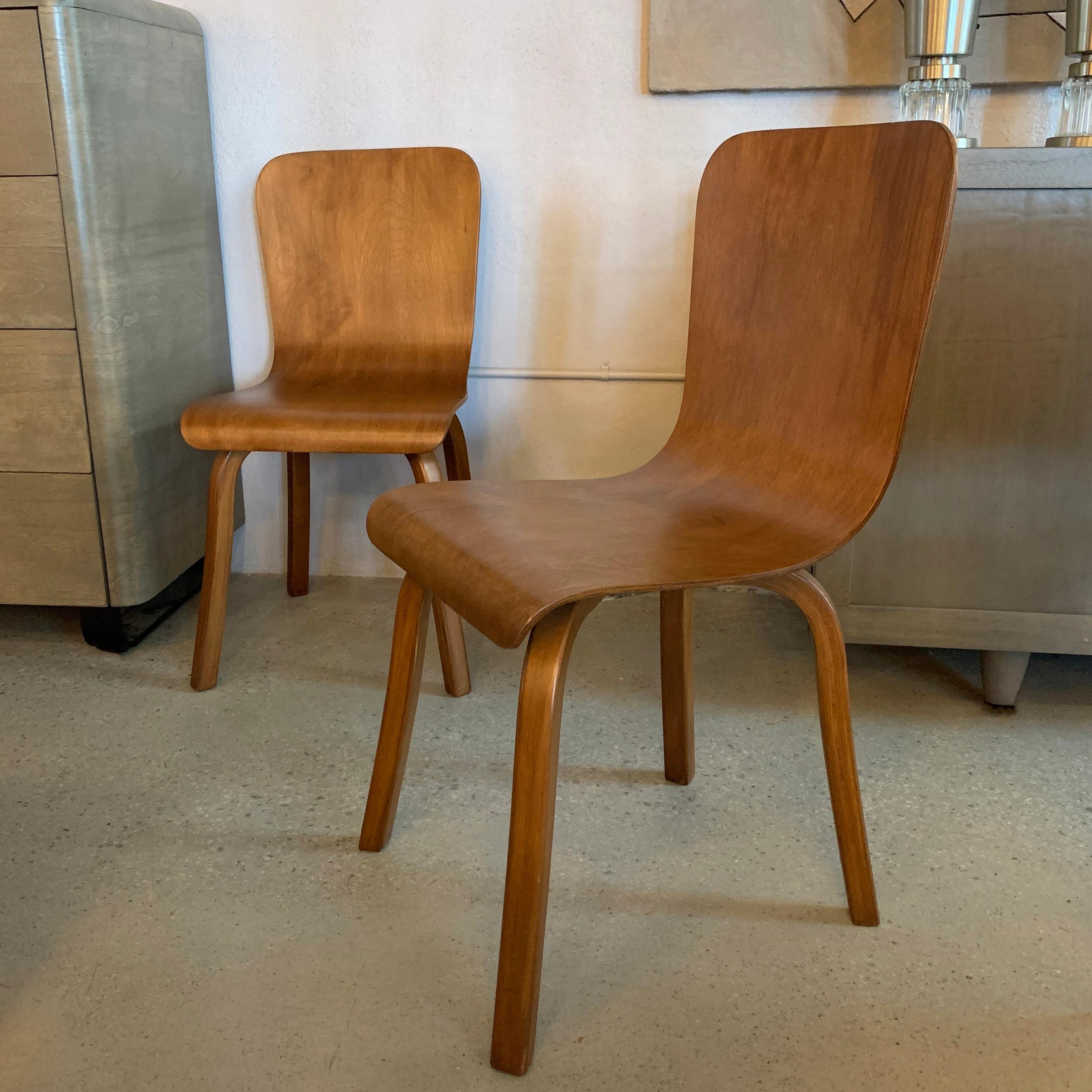 American Pair of Mid-Century Modern Bentwood Side Chairs