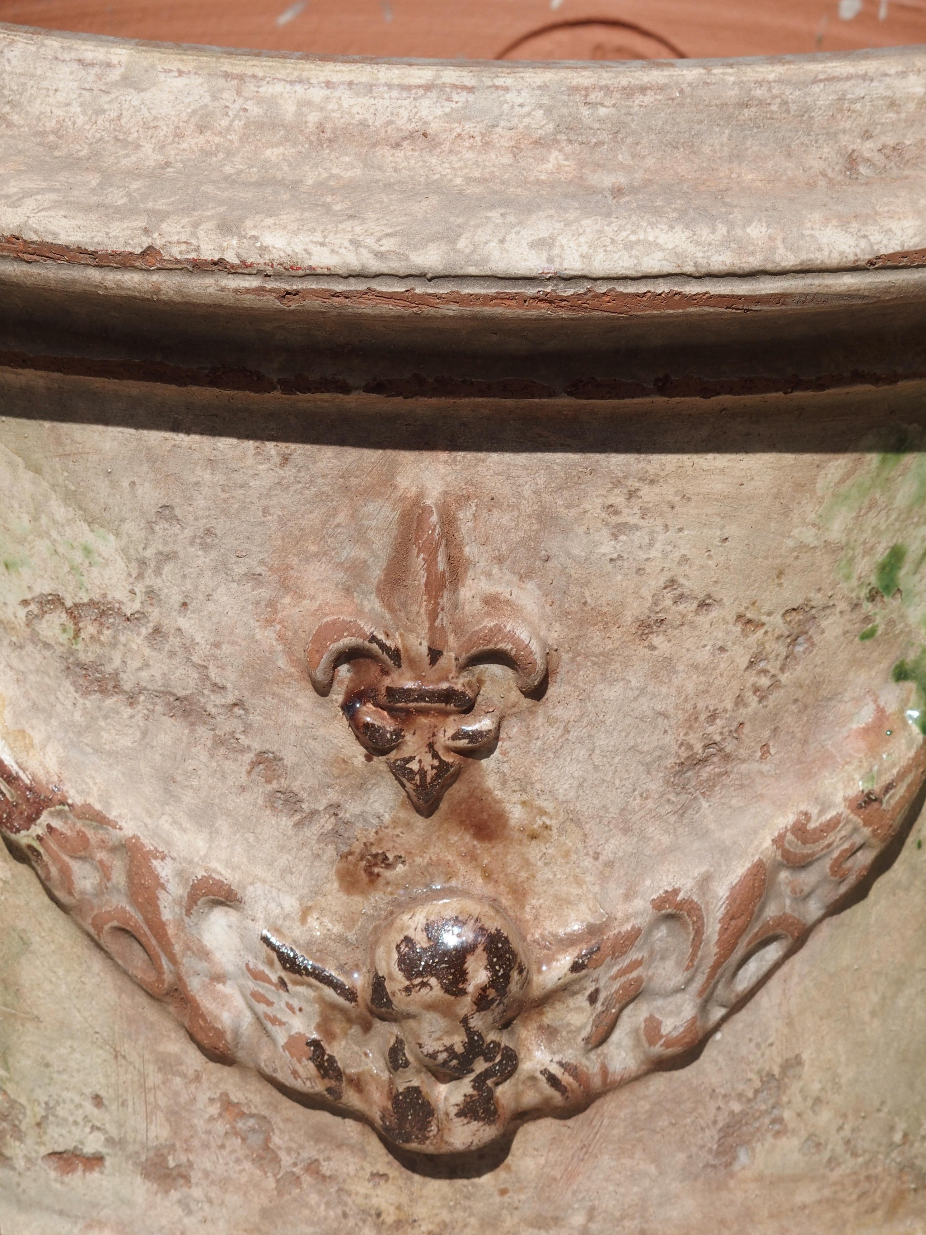 Pair of Mid Sized Distressed Terra Cotta Planters from Anduze, France 3