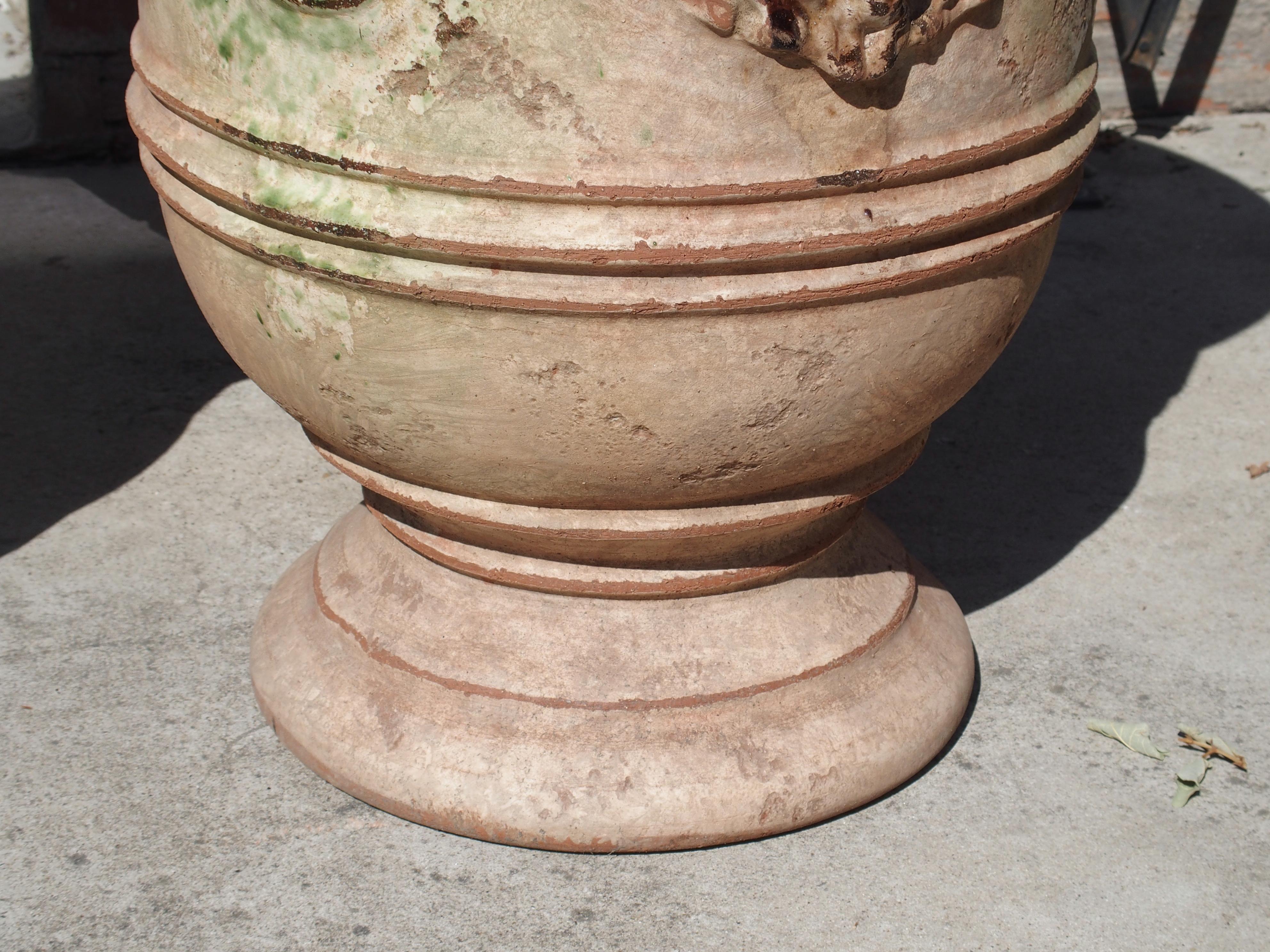 Pair of Mid Sized Distressed Terra Cotta Planters from Anduze, France In Good Condition In Dallas, TX