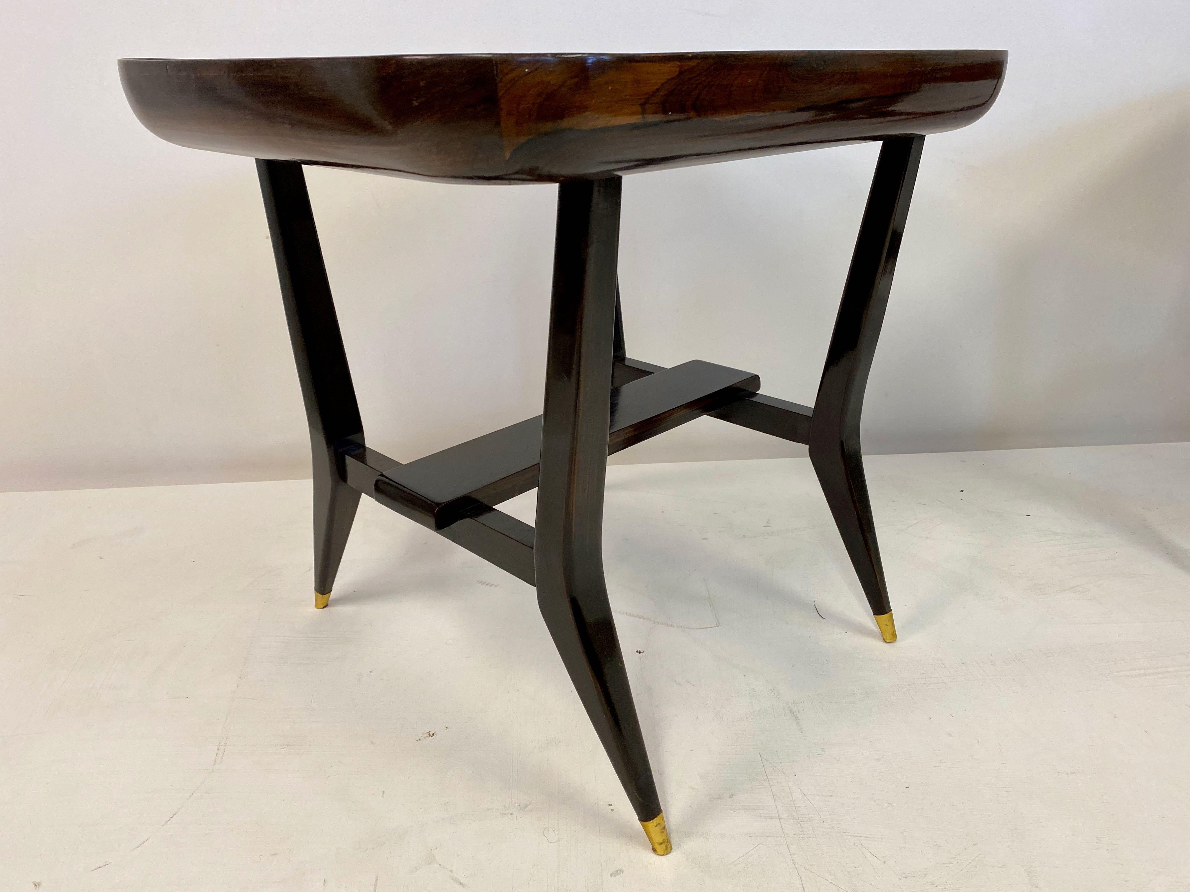 Pair of Midcentury 1960s Giuseppe Scapinelli Side Tables with Marble Tops 4