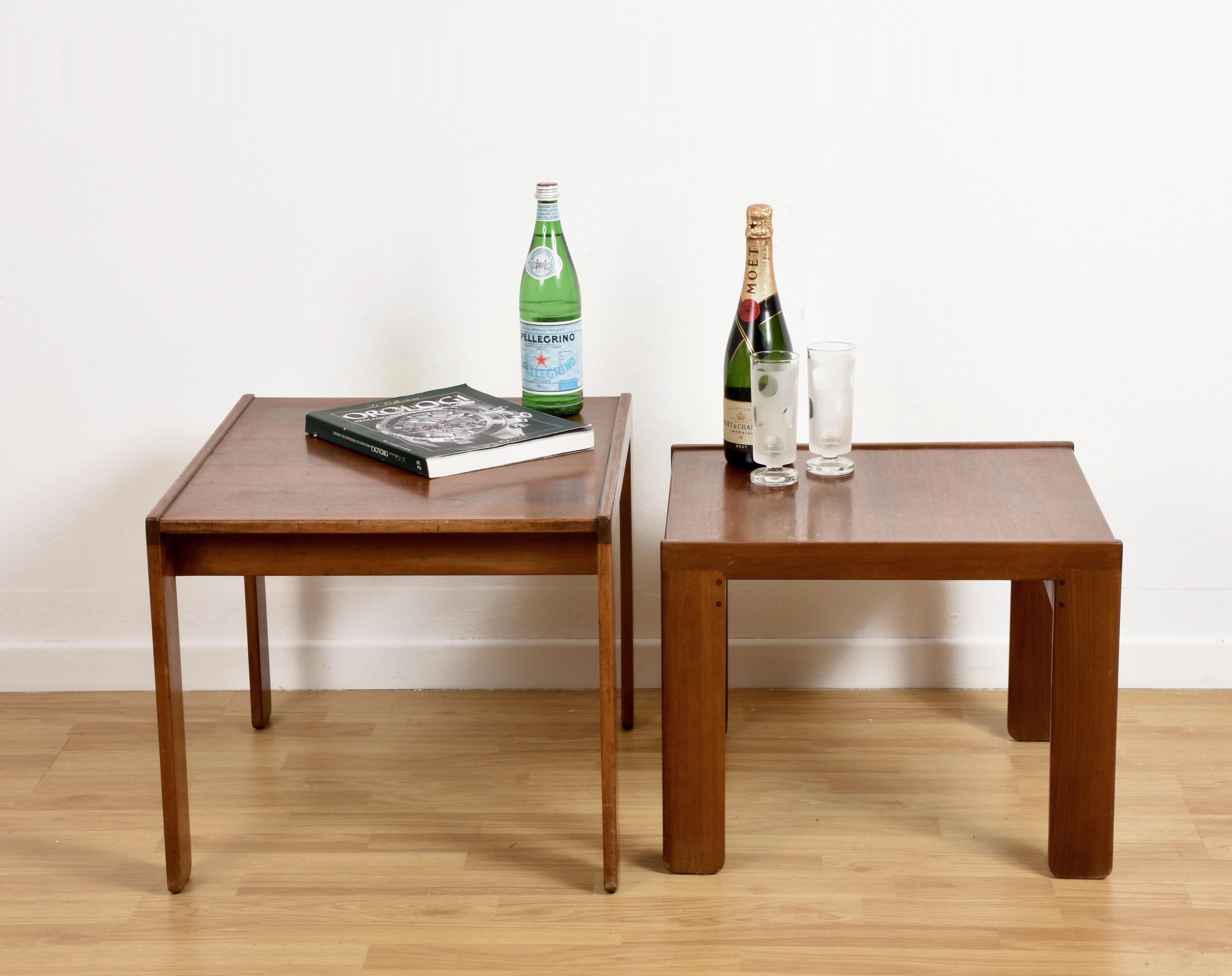 Pair of Midcentury Afra & Tobia Scarpa Italian Nesting Tables, Cassina, 1960s 5