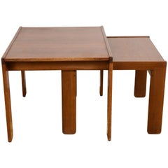 Pair of Midcentury Afra & Tobia Scarpa Italian Nesting Tables, Cassina, 1960s