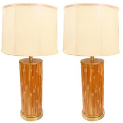 Pair of Midcentury American Bamboo Lamps