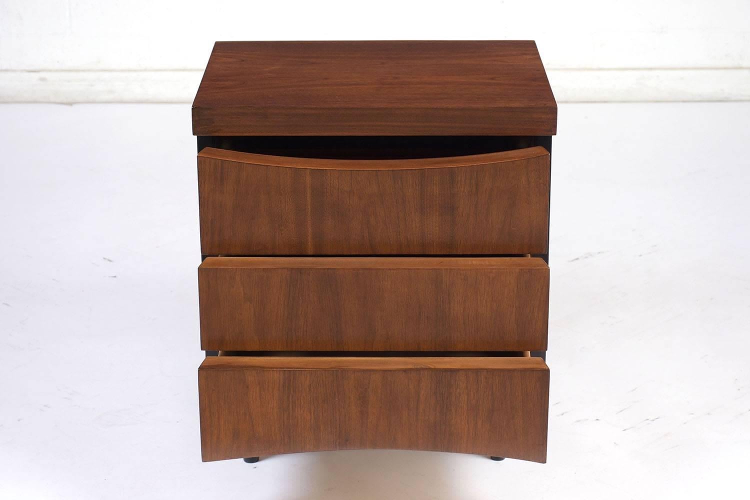 Carved Pair of Midcentury American of Martinsville Nightstands