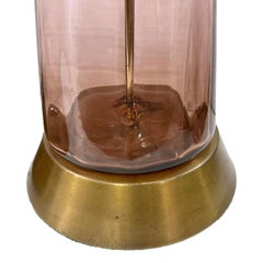 Pair of Midcentury Amethyst Glass Lamps