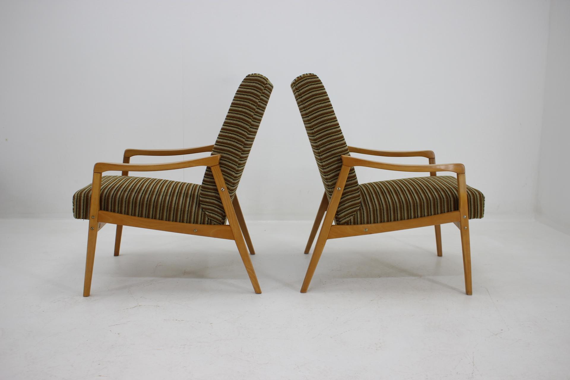 Czech Pair of Midcentury Armchairs, 1960s