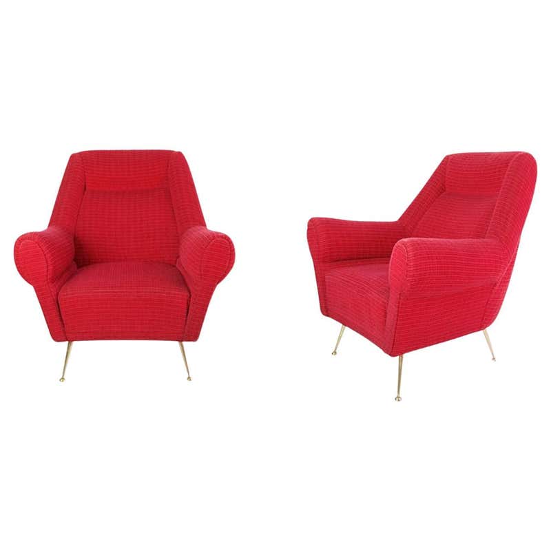 Midcentury Pair of Armchairs in Cherry and Maple by Paolo Buffa, Italy ...