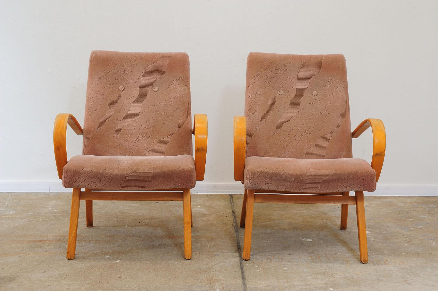 Mid-Century Modern  Pair of midcentury armchairs by Jaroslav Šmídek, 1960´s For Sale
