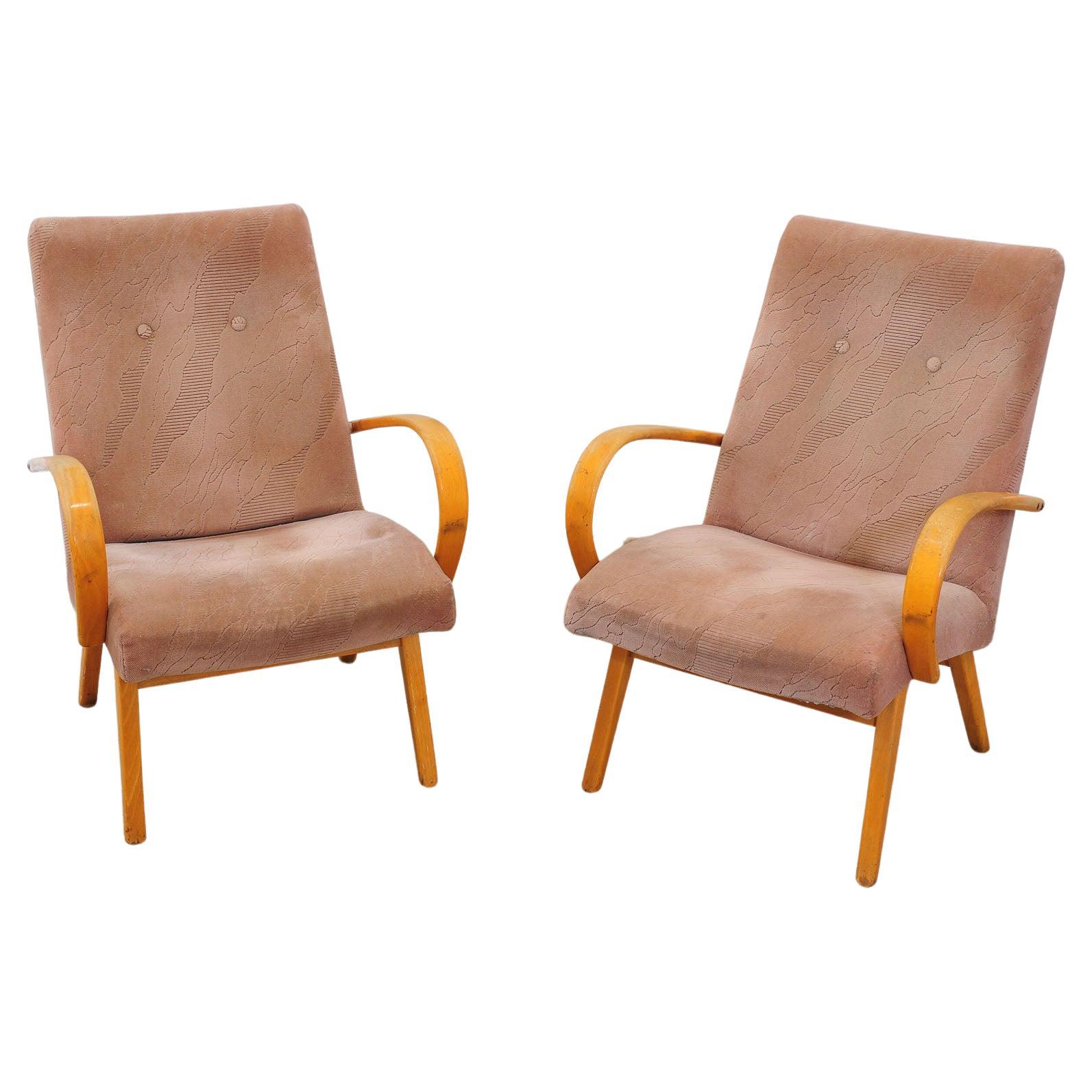  Pair of midcentury armchairs by Jaroslav Šmídek, 1960´s For Sale