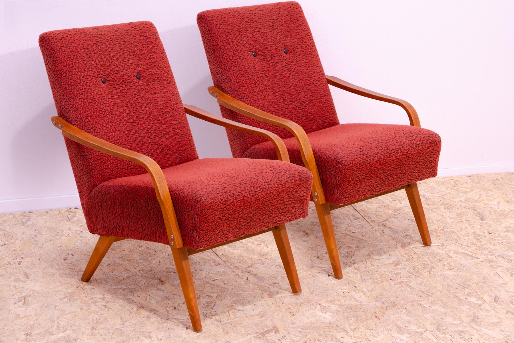 Mid-Century Modern Pair of midcentury armchairs by Jaroslav Šmídek for Cesky nabytek, 1960´s For Sale