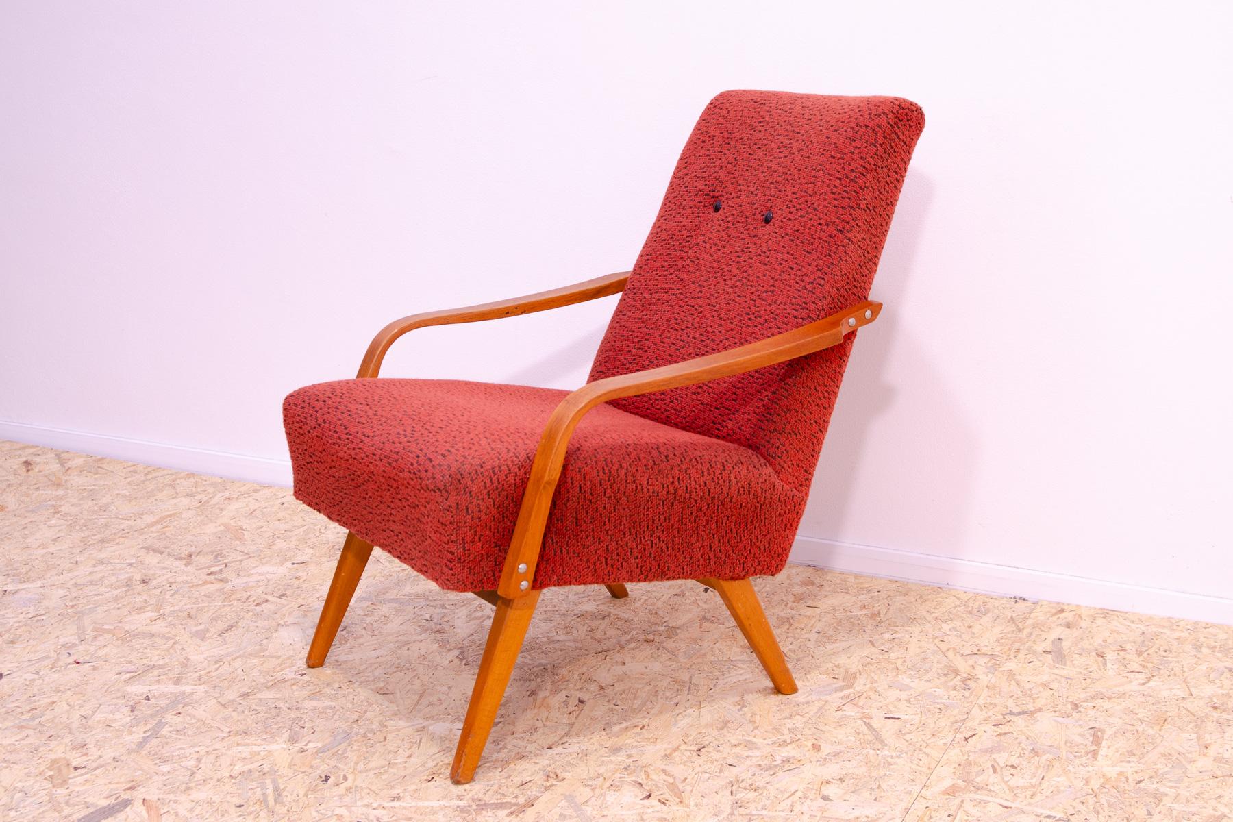 Fabric Pair of midcentury armchairs by Jaroslav Šmídek for Cesky nabytek, 1960´s For Sale