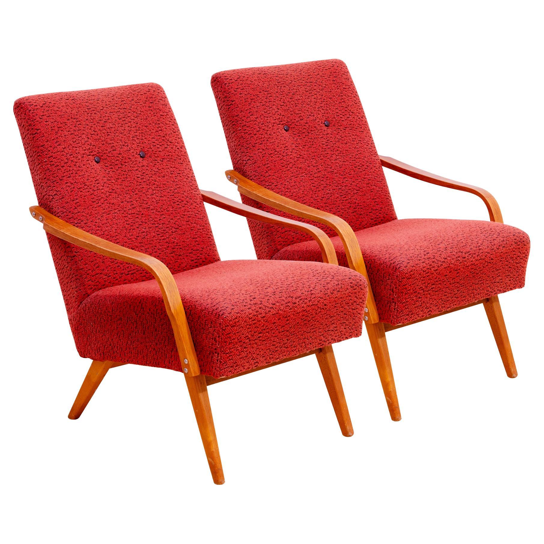 Pair of midcentury armchairs by Jaroslav Šmídek for Cesky nabytek, 1960´s For Sale