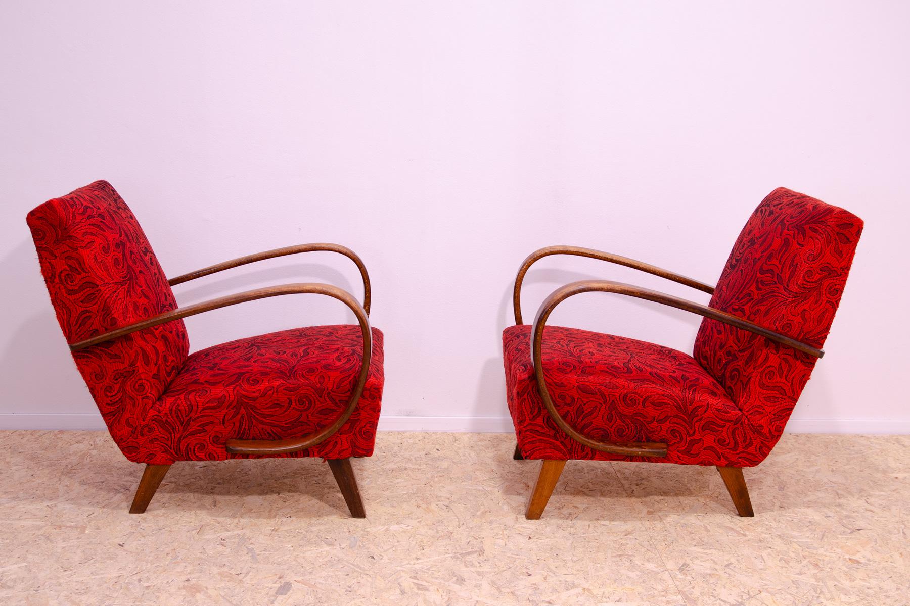 Pair of midcentury armchairs by Jindřich Halabala, 1950´s For Sale 11
