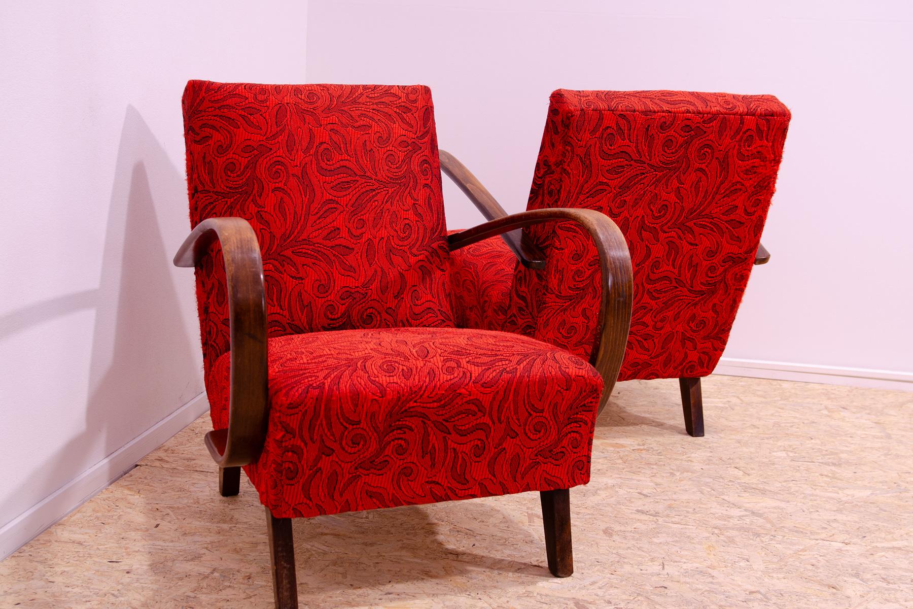 Pair of midcentury armchairs by Jindřich Halabala, 1950´s For Sale 12