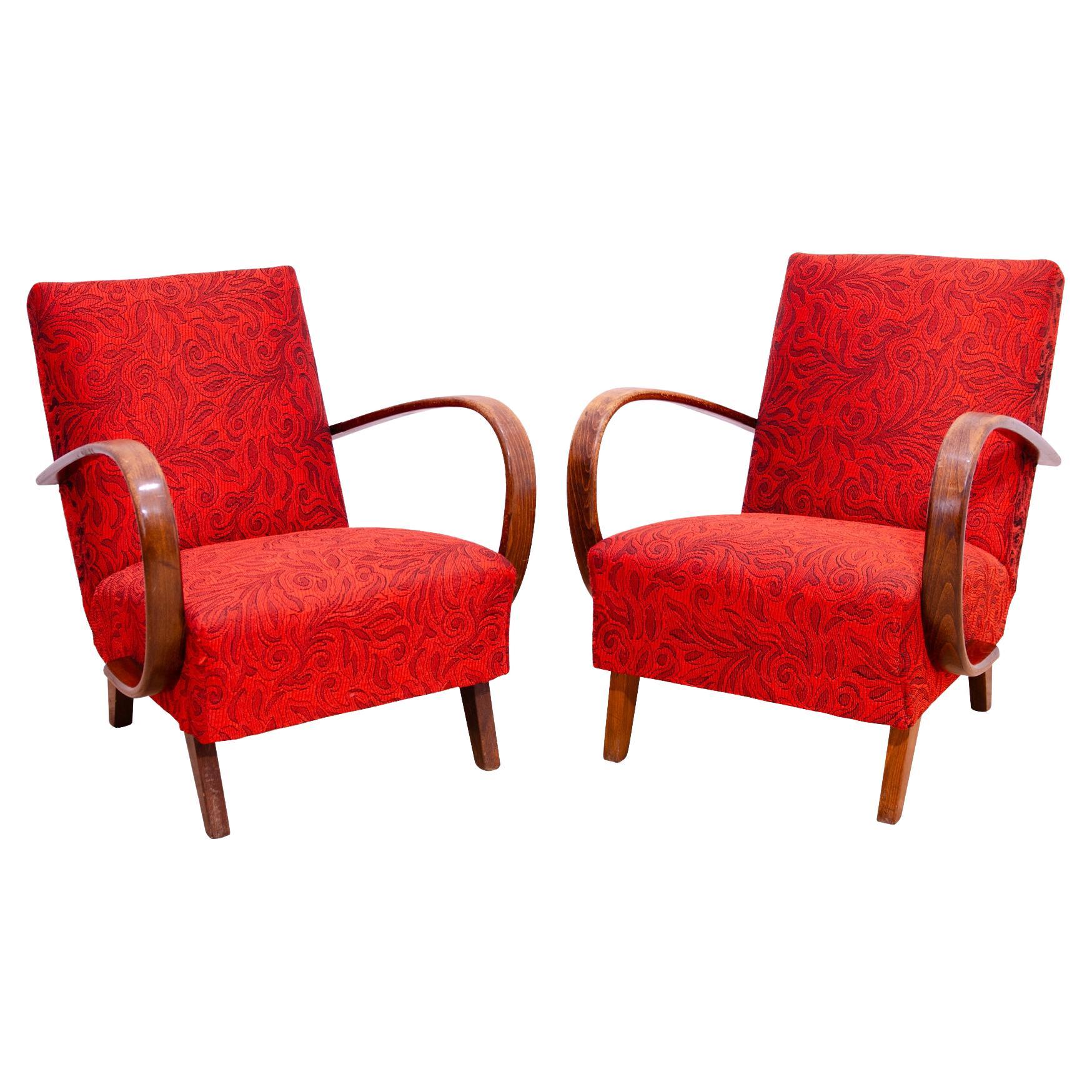 Pair of midcentury armchairs by Jindřich Halabala, 1950´s For Sale
