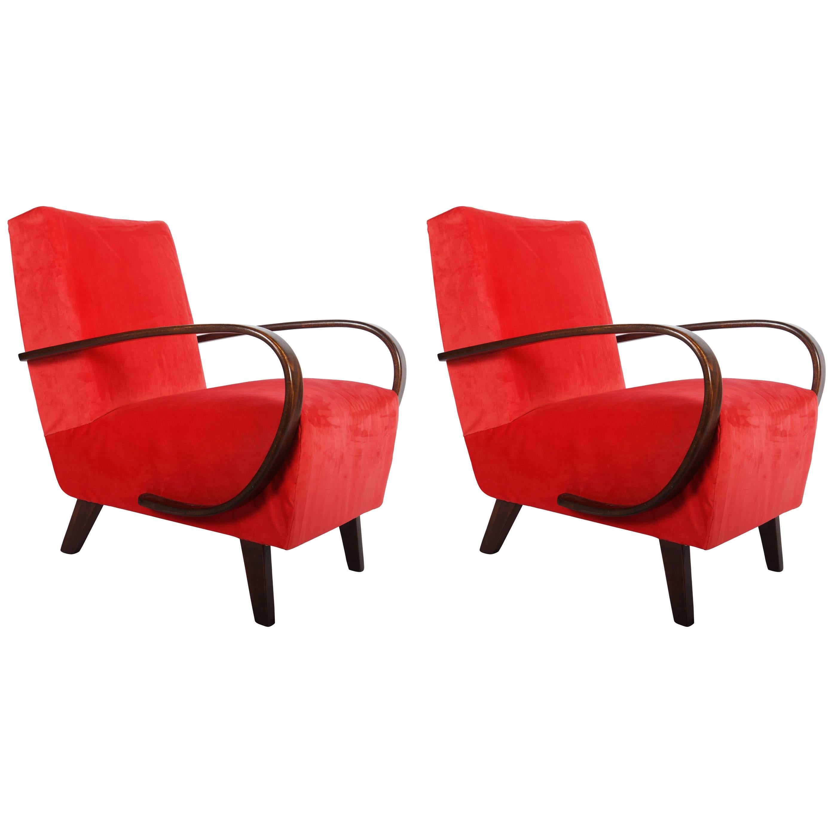 Pair of Midcentury Armchairs by Jindrich Halabala