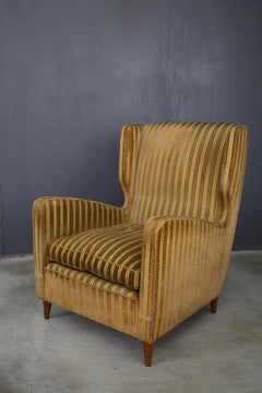 Pair of Midcentury Armchairs by Melchiorre Bega for Grand Hotel Milano, 1950s