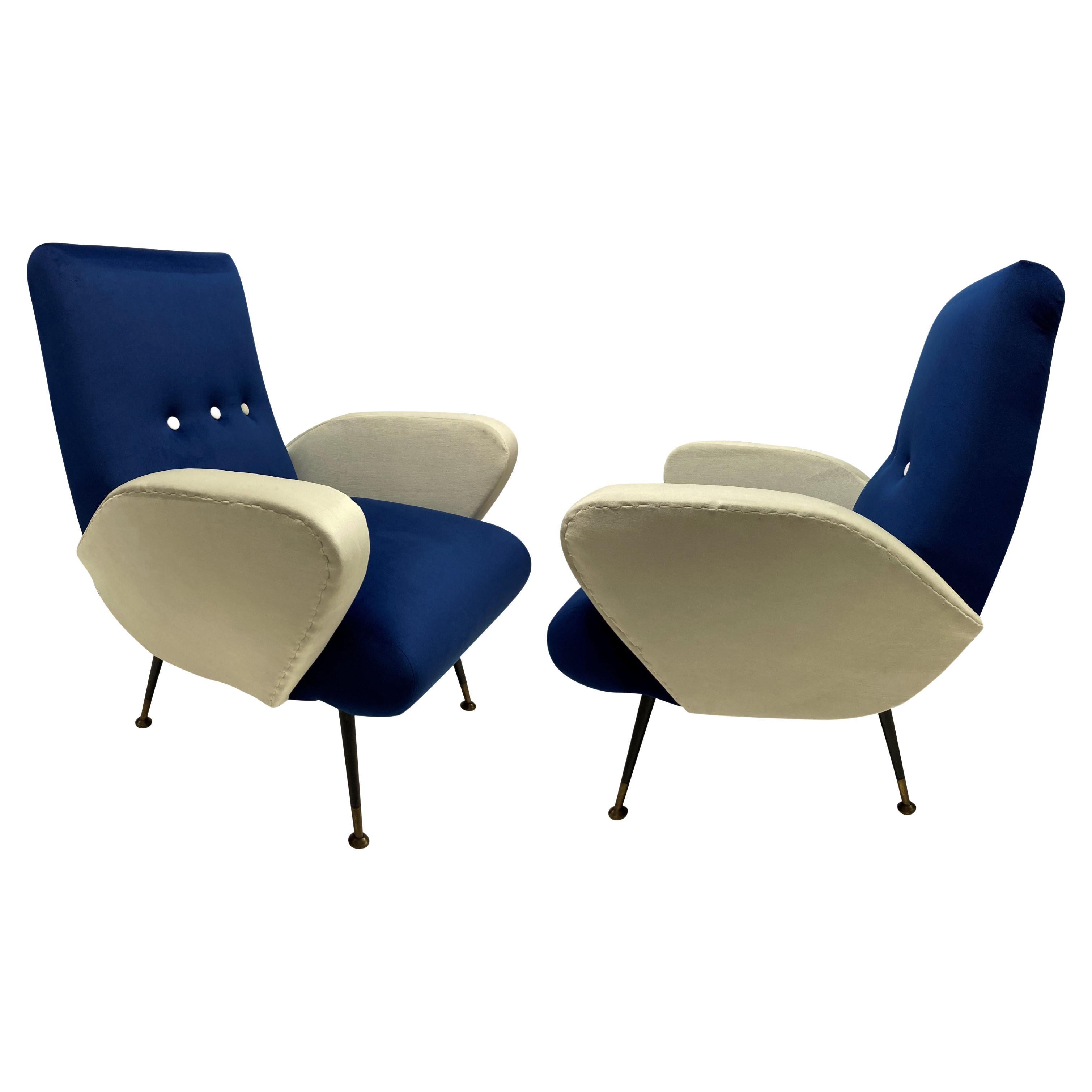 Pair of Midcentury Armchairs by Nino Zoncada For Sale