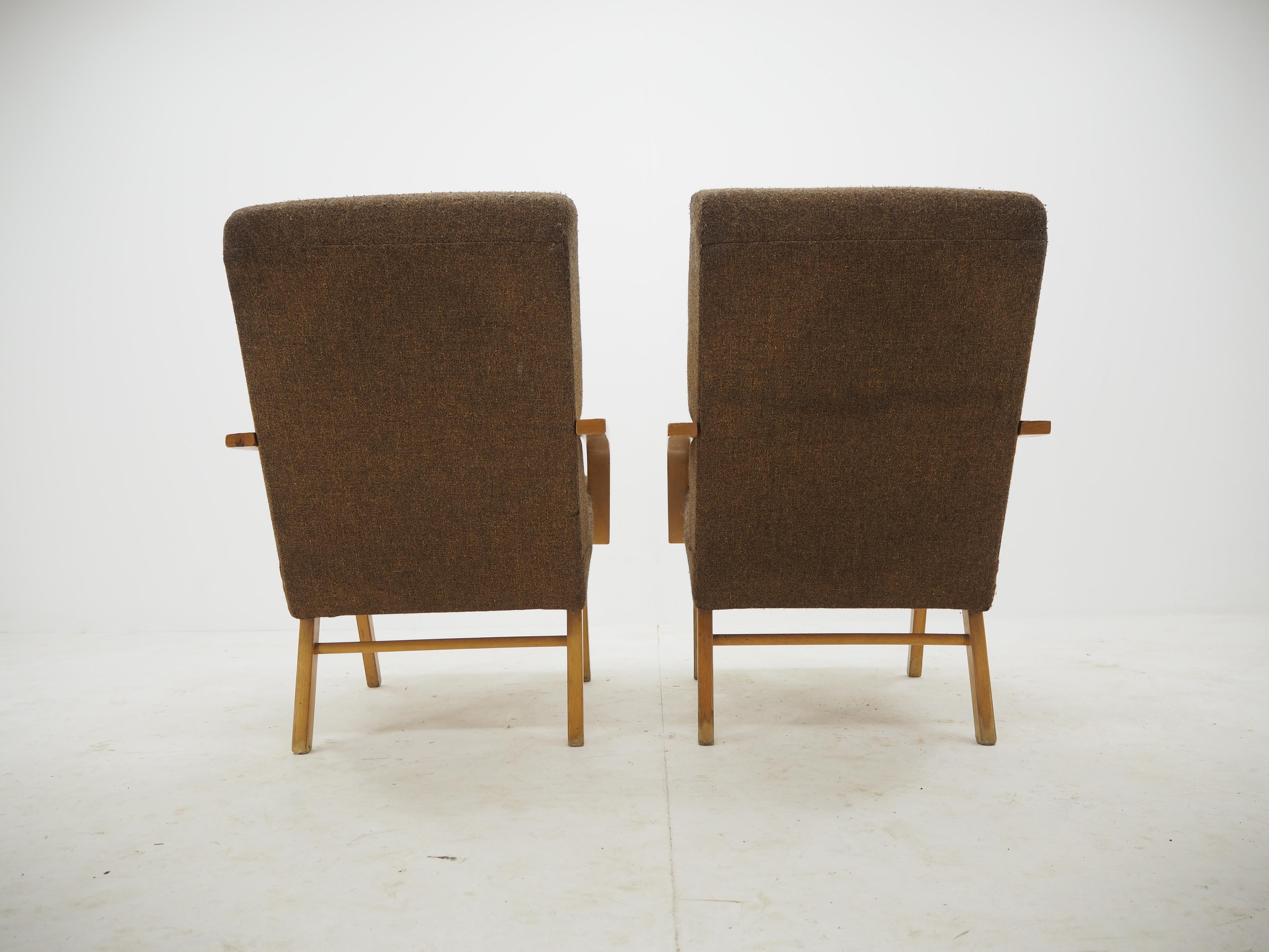 Pair of Midcentury Armchairs, Czechoslovakia, 1960s 2