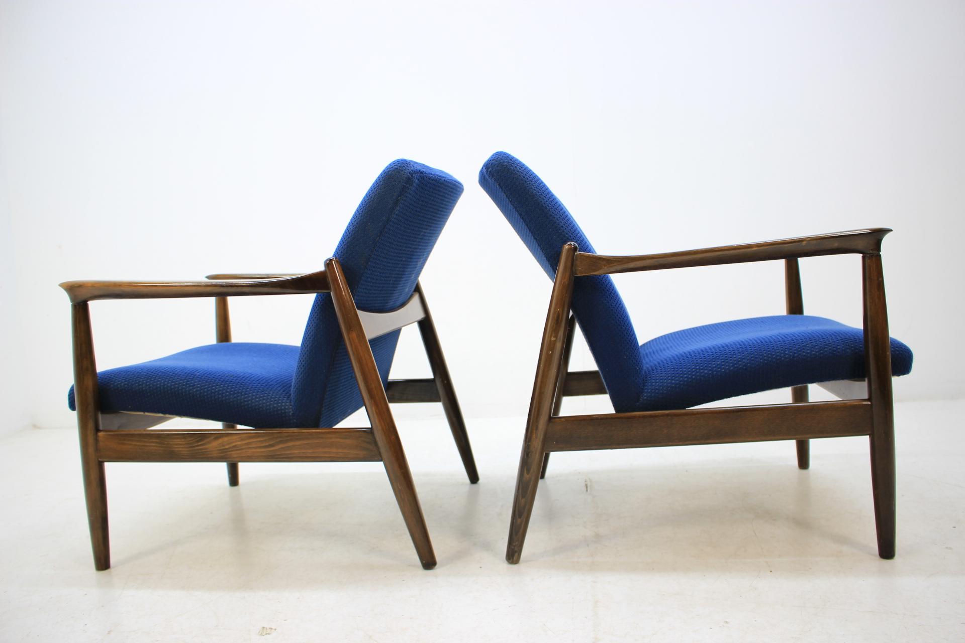 Polish Pair of Midcentury Armchairs, Edmund Homa, 1960s